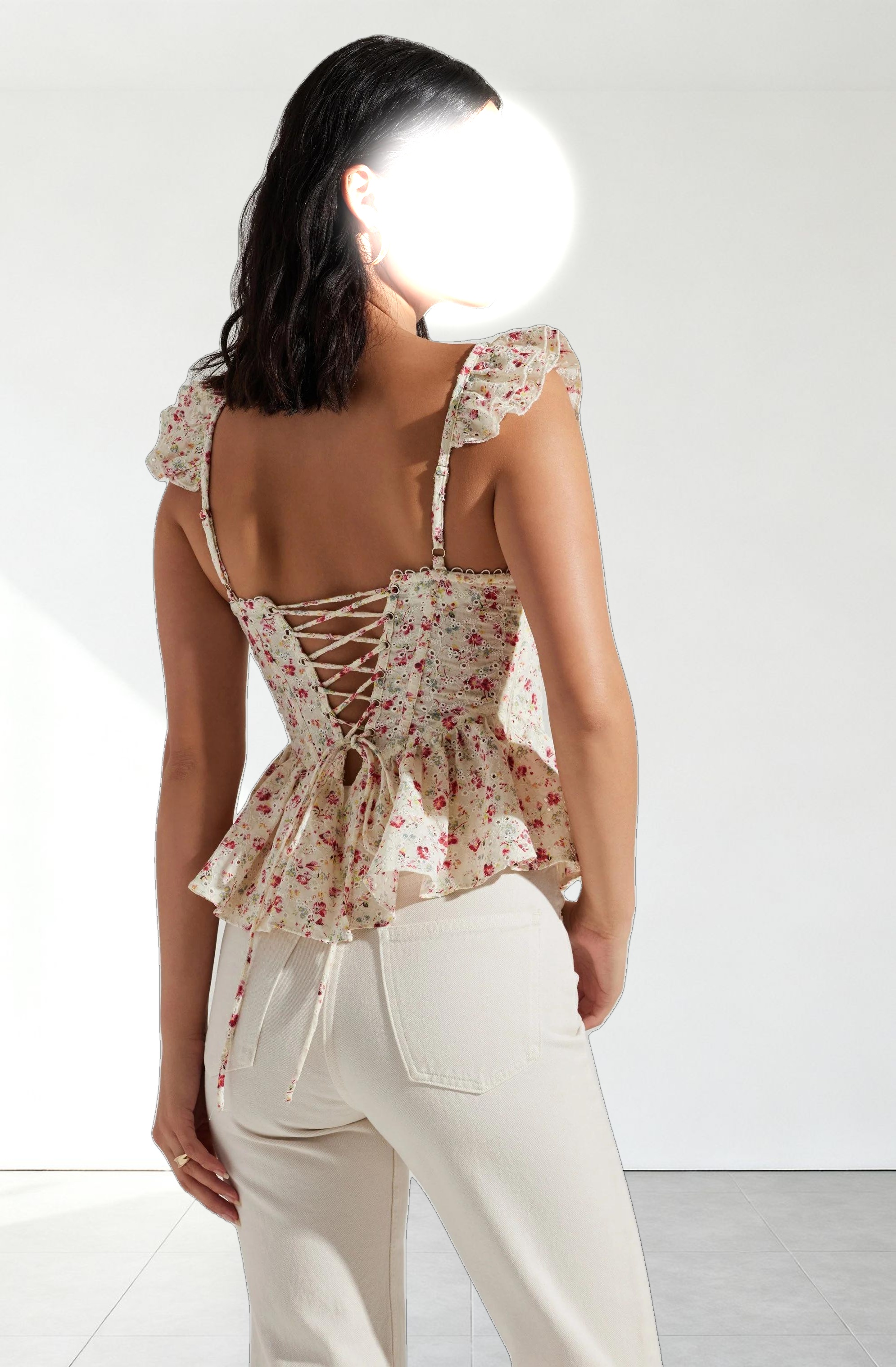 Baylin Floral Peplum Top