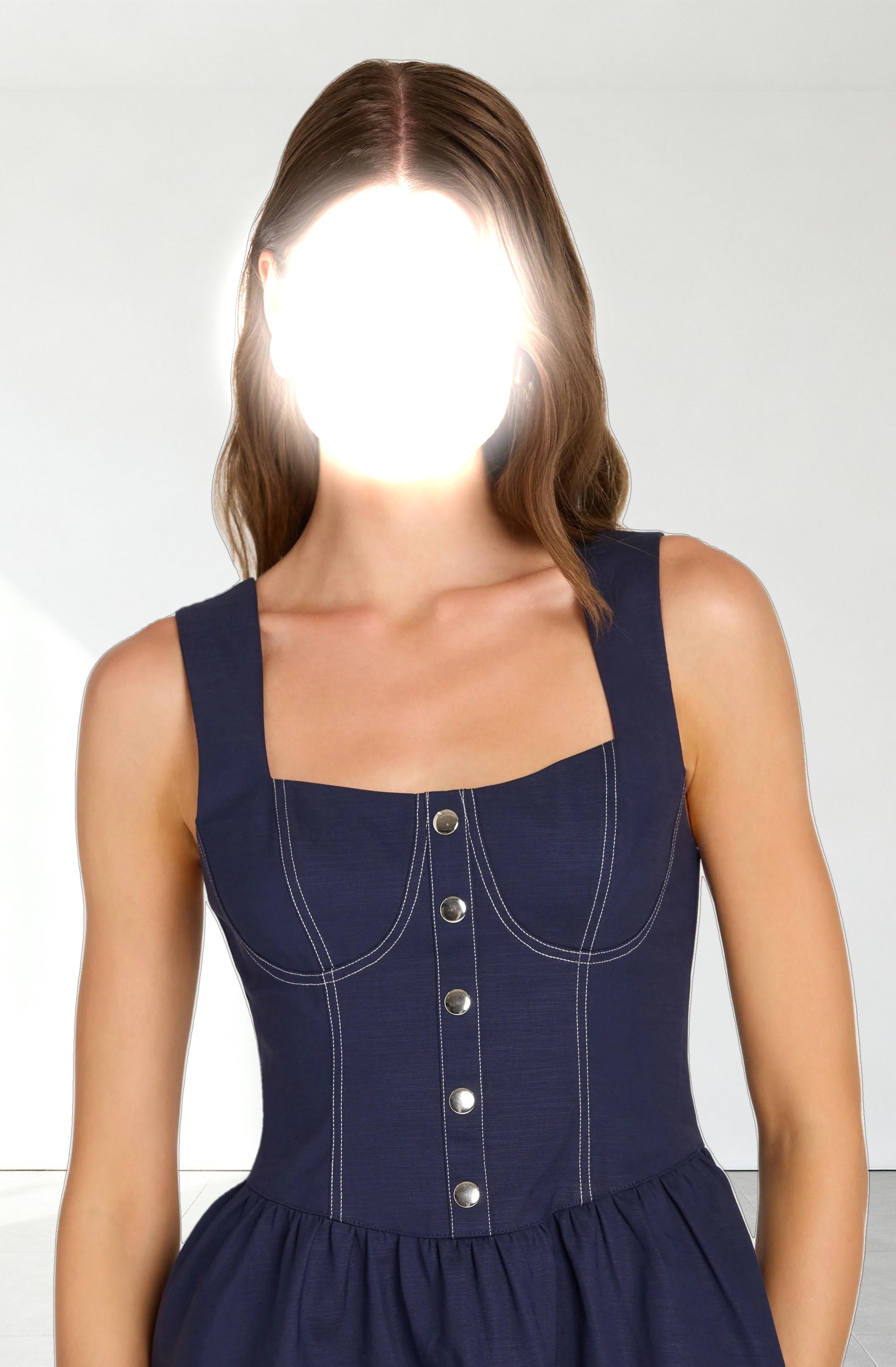 Tiered Stitch Detail Mini Dress