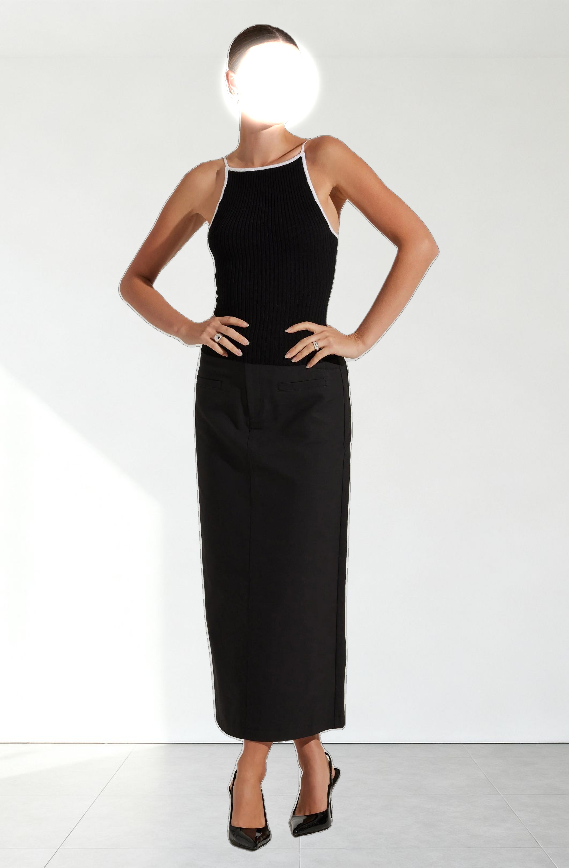 Jenini Ribbed High Neck Sweater