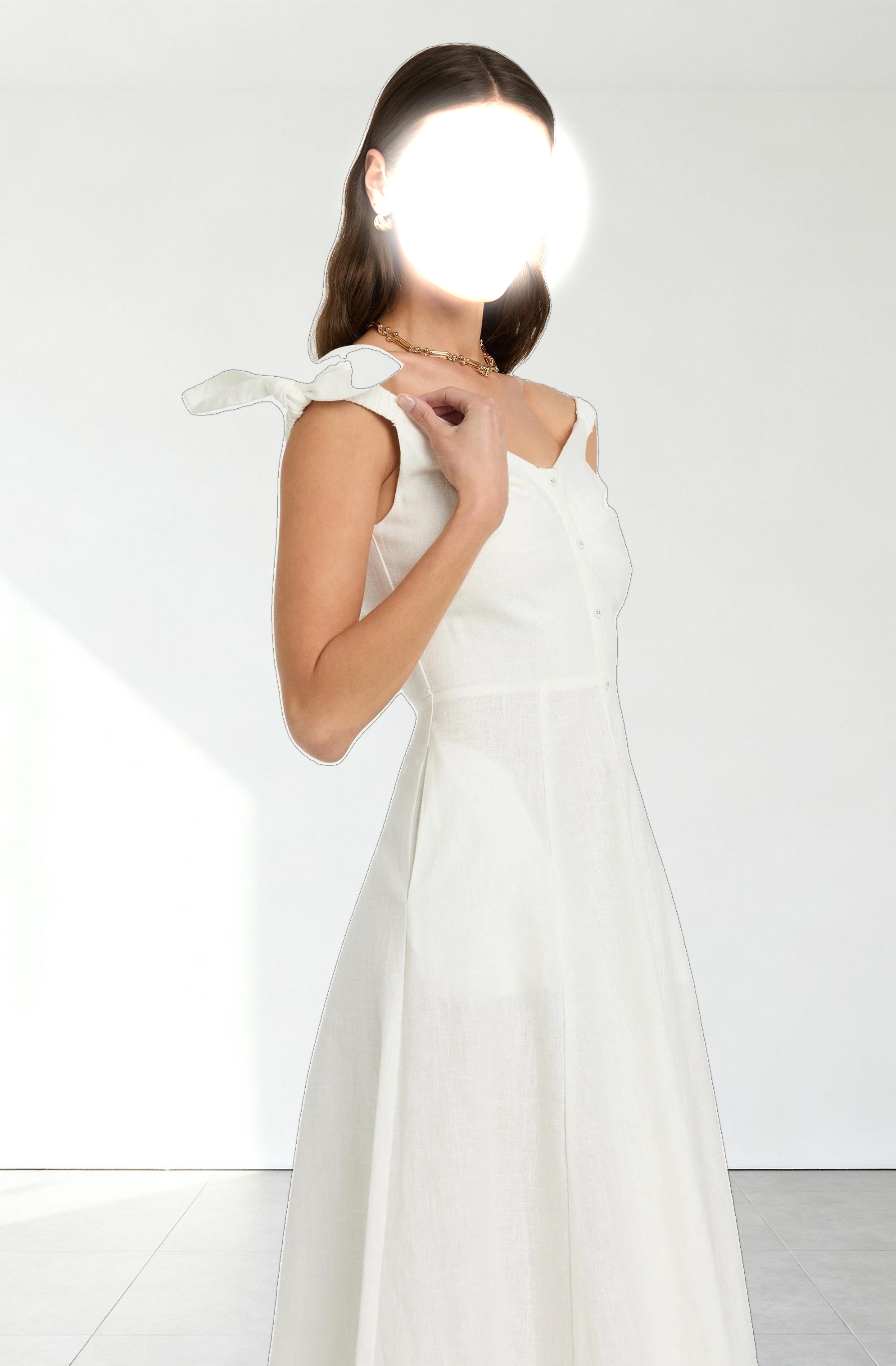 Charelin Linen Off Shoulder Dress