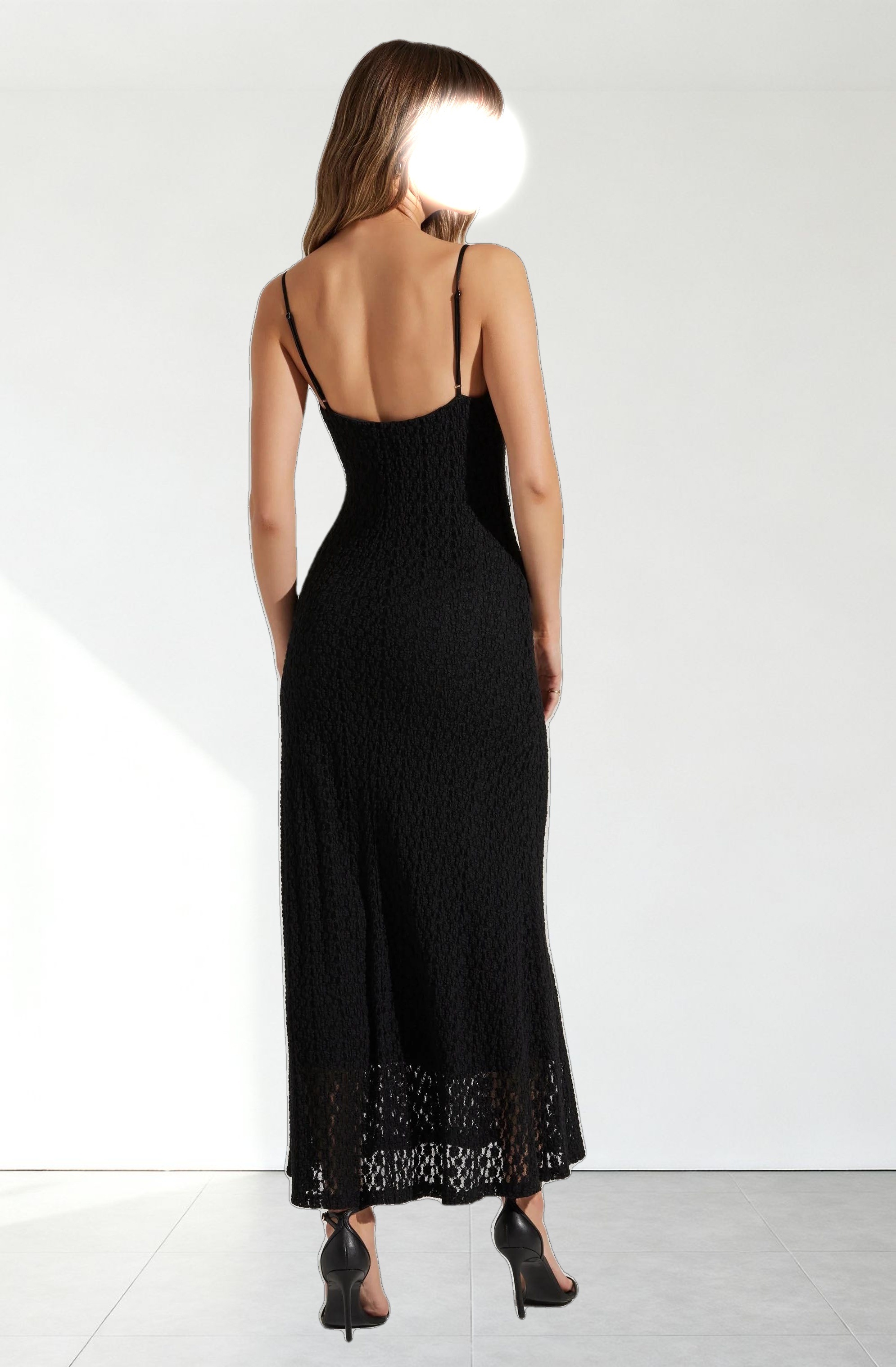 Renaisse Textured Maxi Dress