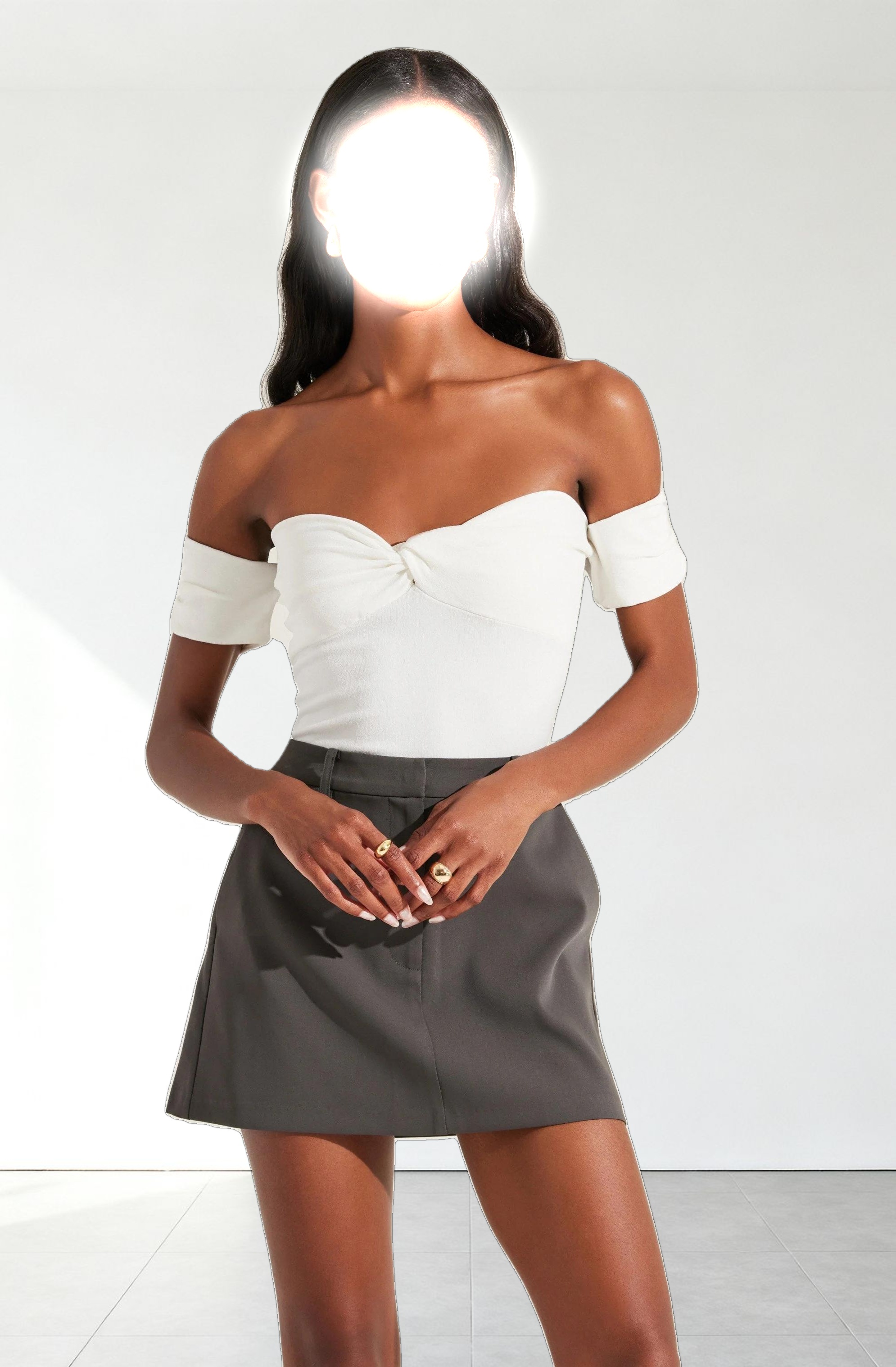 Twist Front Off Shoulder Top