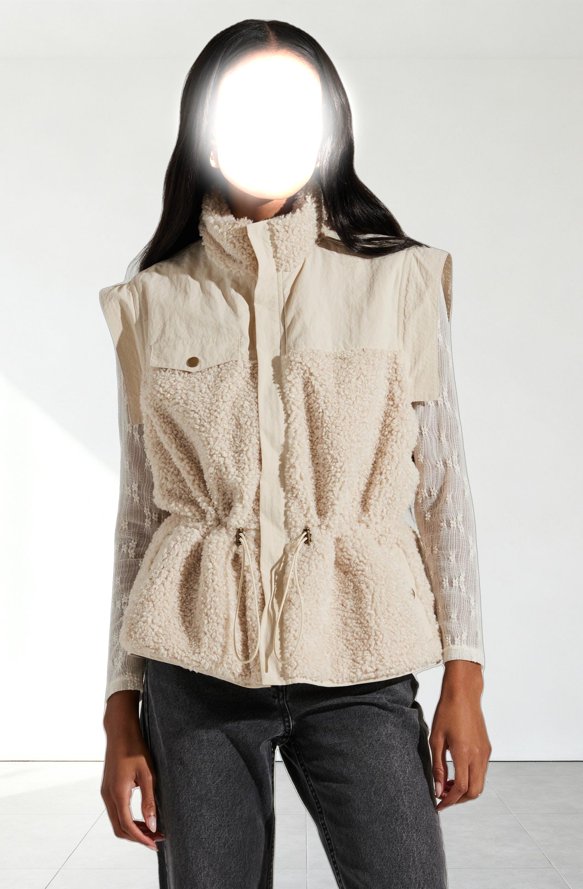 Ivania Boucle Mixed Media Vest