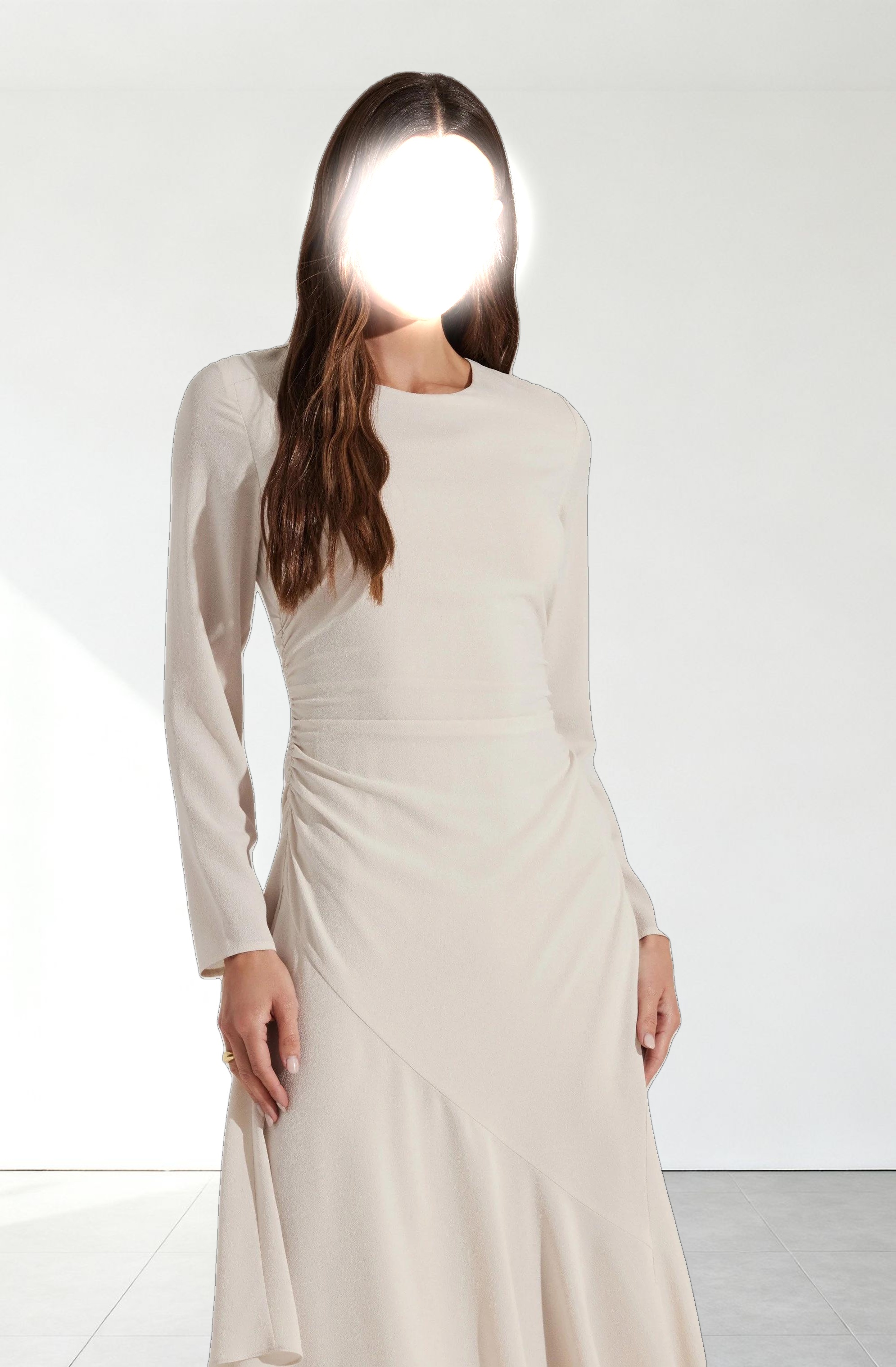 Long Sleeve Asymmetrical Hem Dress