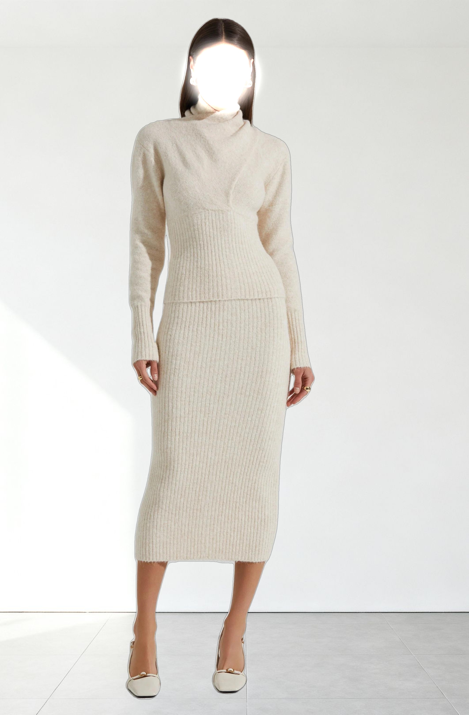 Neve High Neck Crossover Sweater