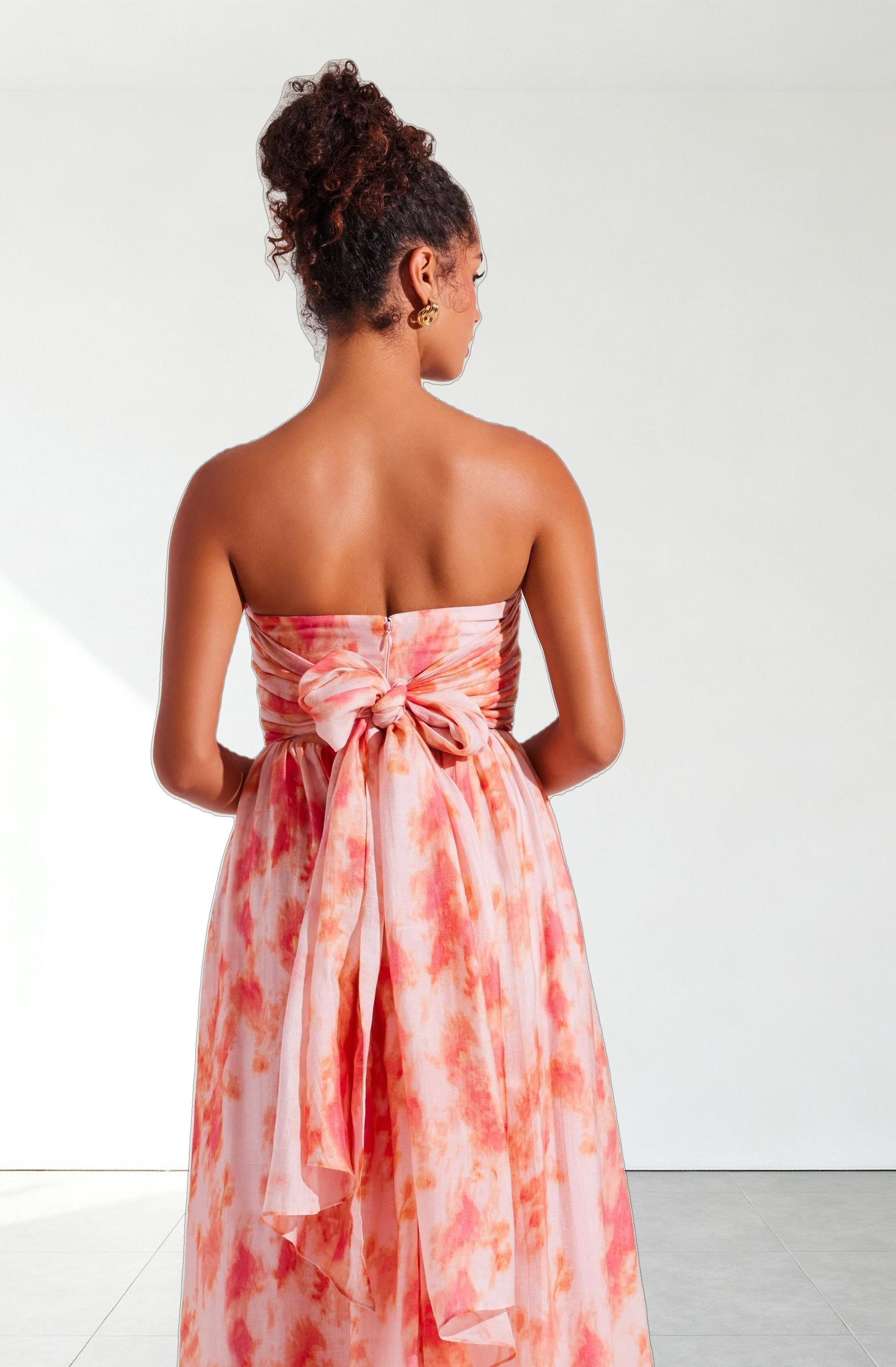 Aneesha Strapless Pleated Dress