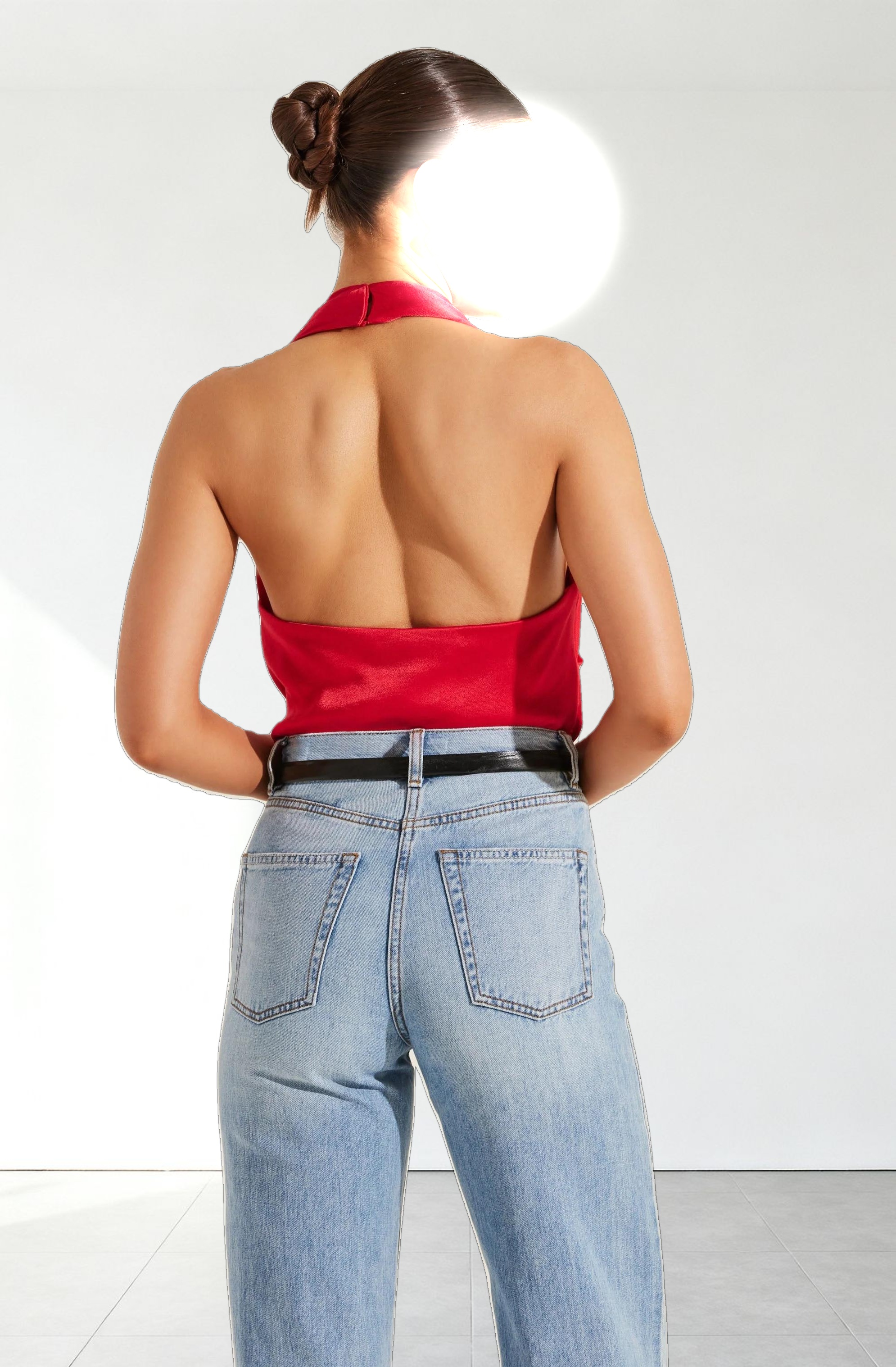 Draped Crossover Halter Top