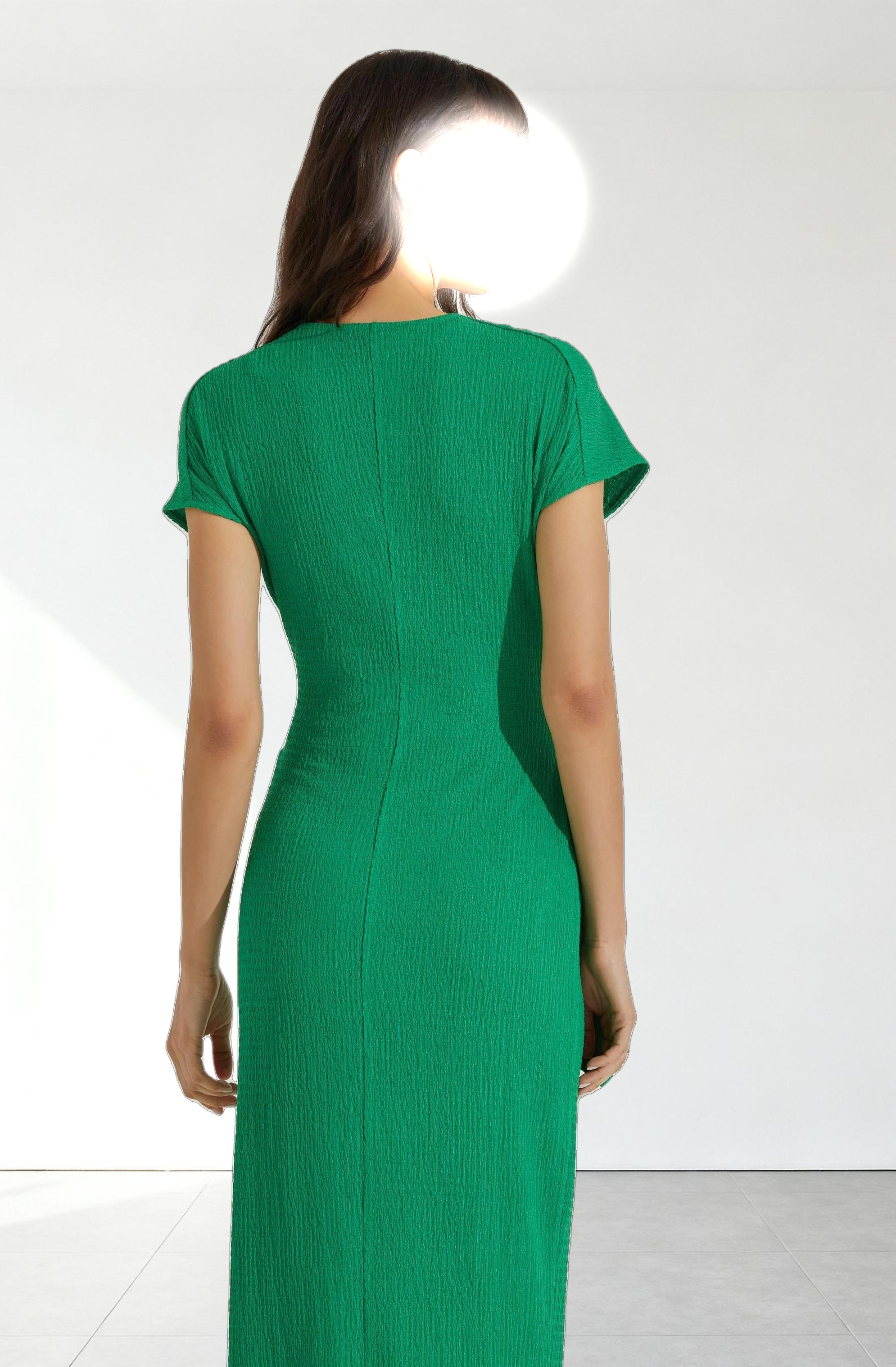 Knit Wrap Midi Dress