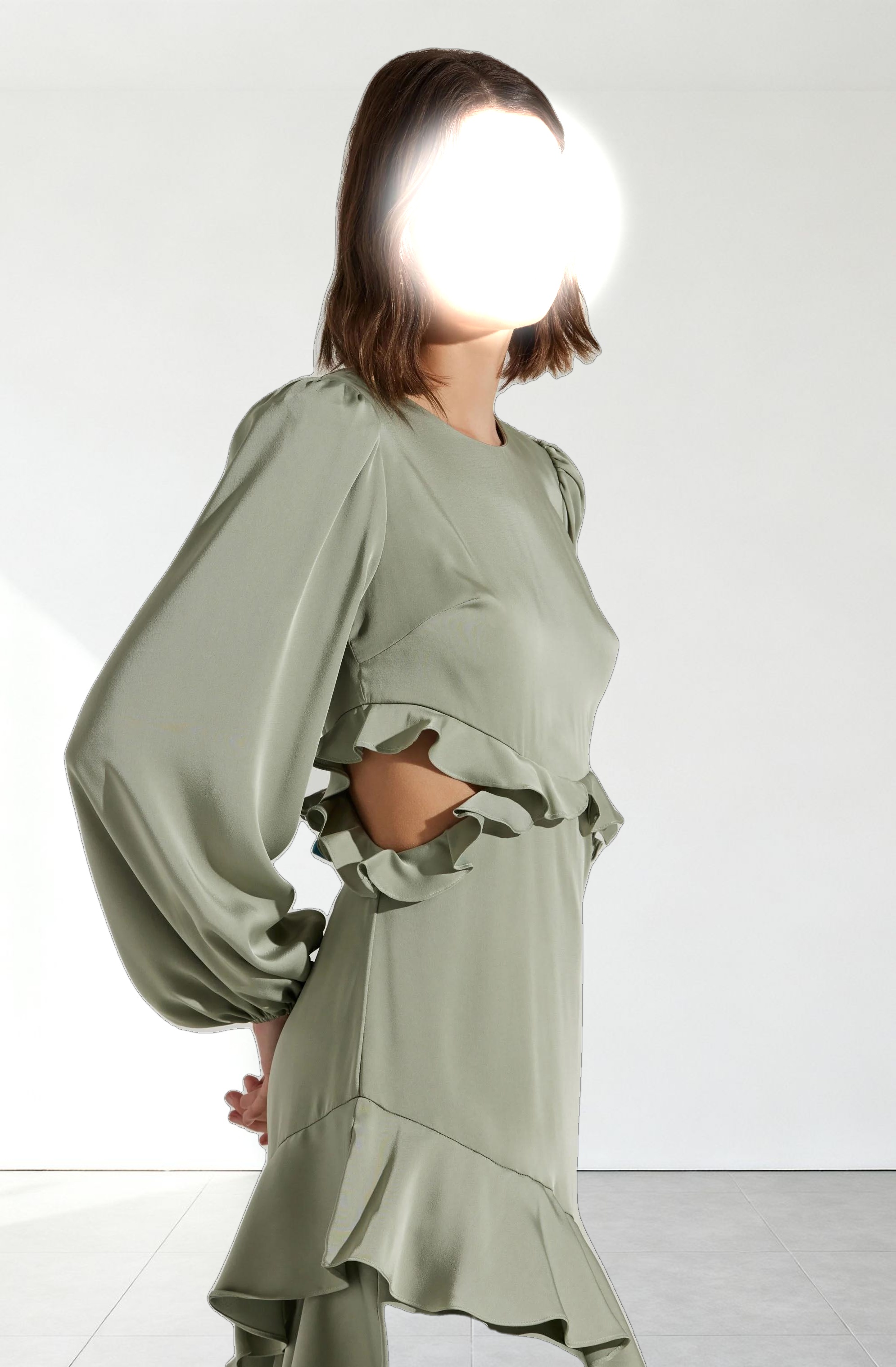 Biella Ruffle Detail Maxi Dress