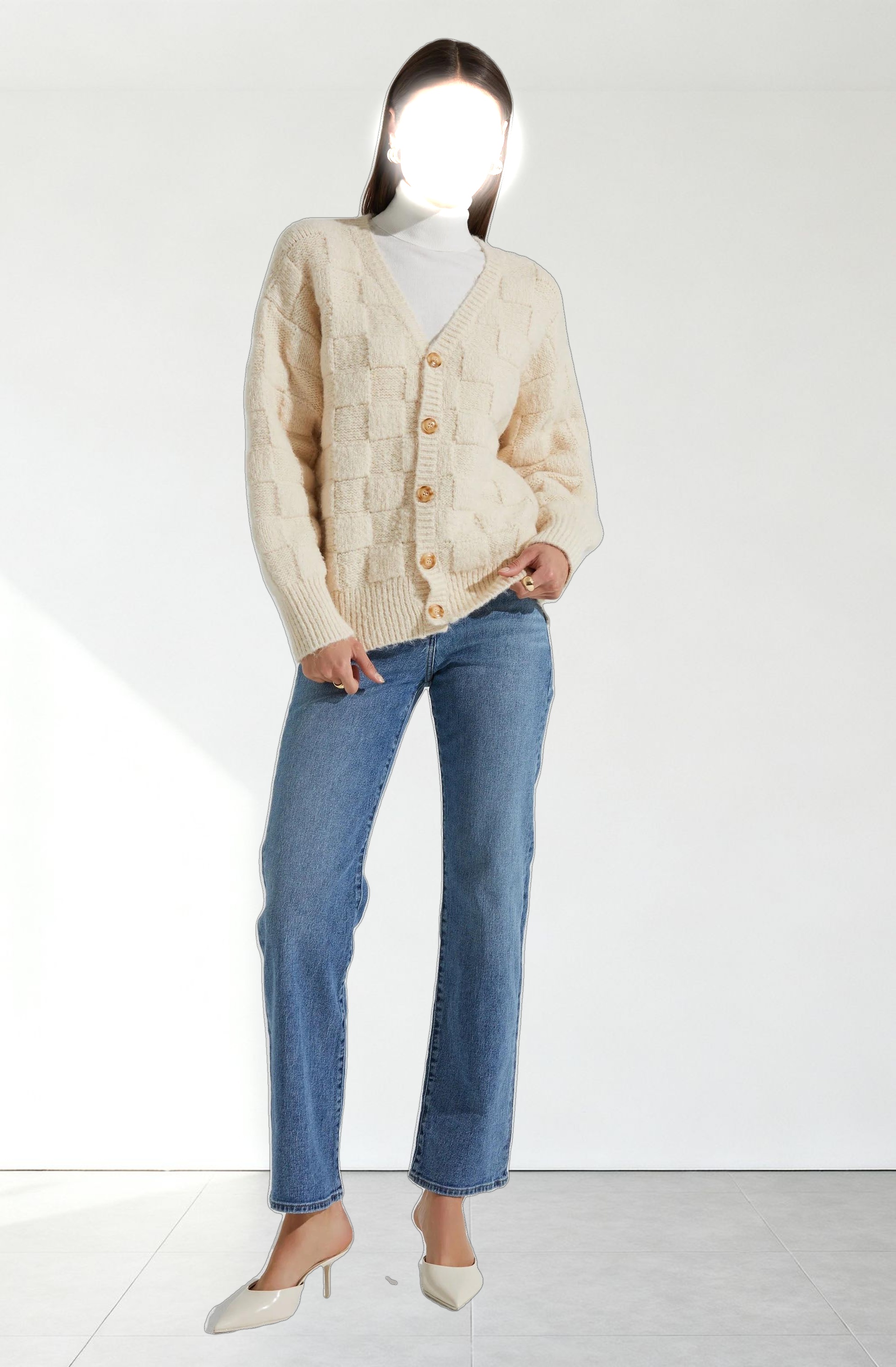 Quinby Checkered Cardigan