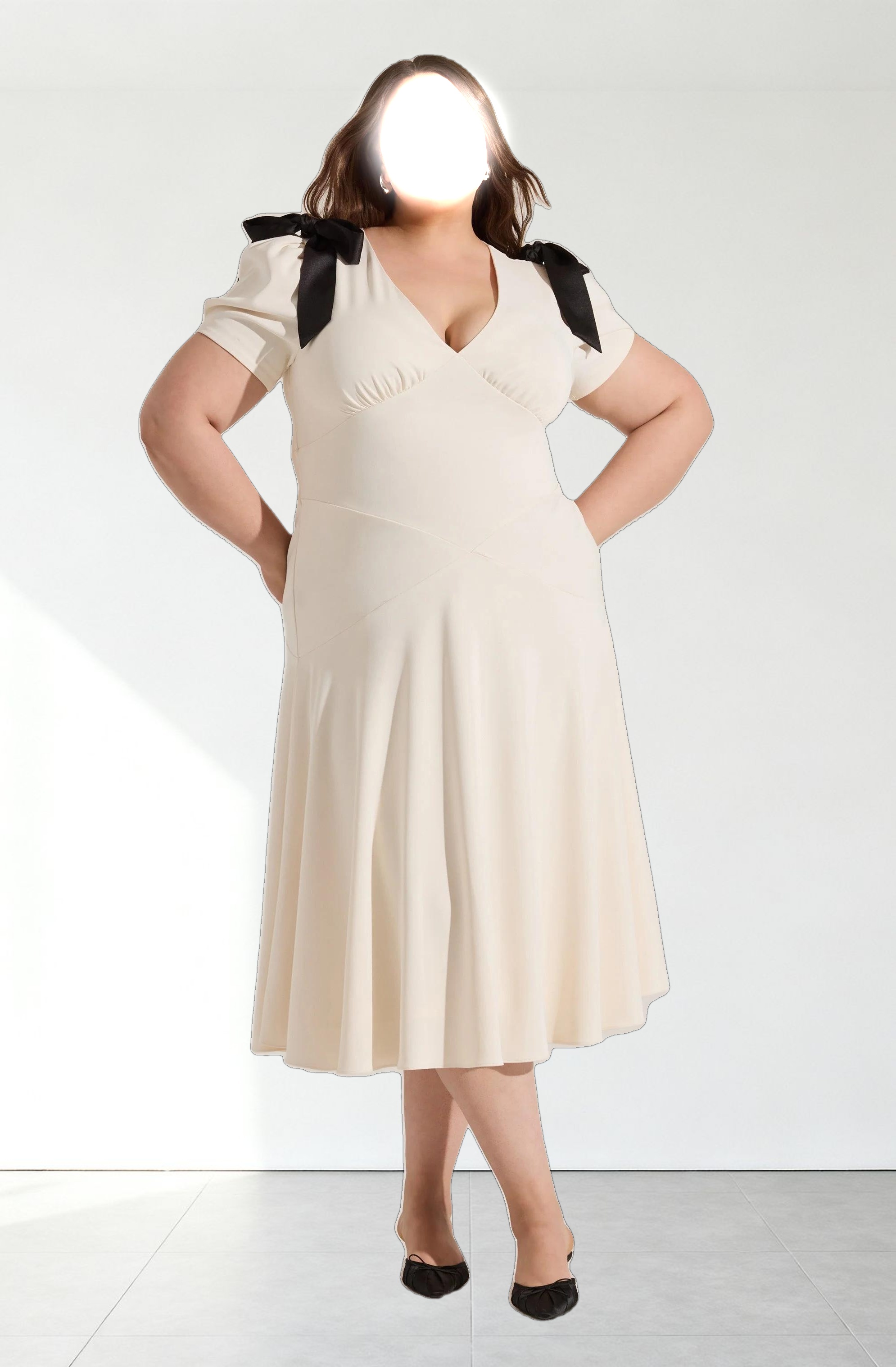 Ciela Bow Puff Sleeve Dress