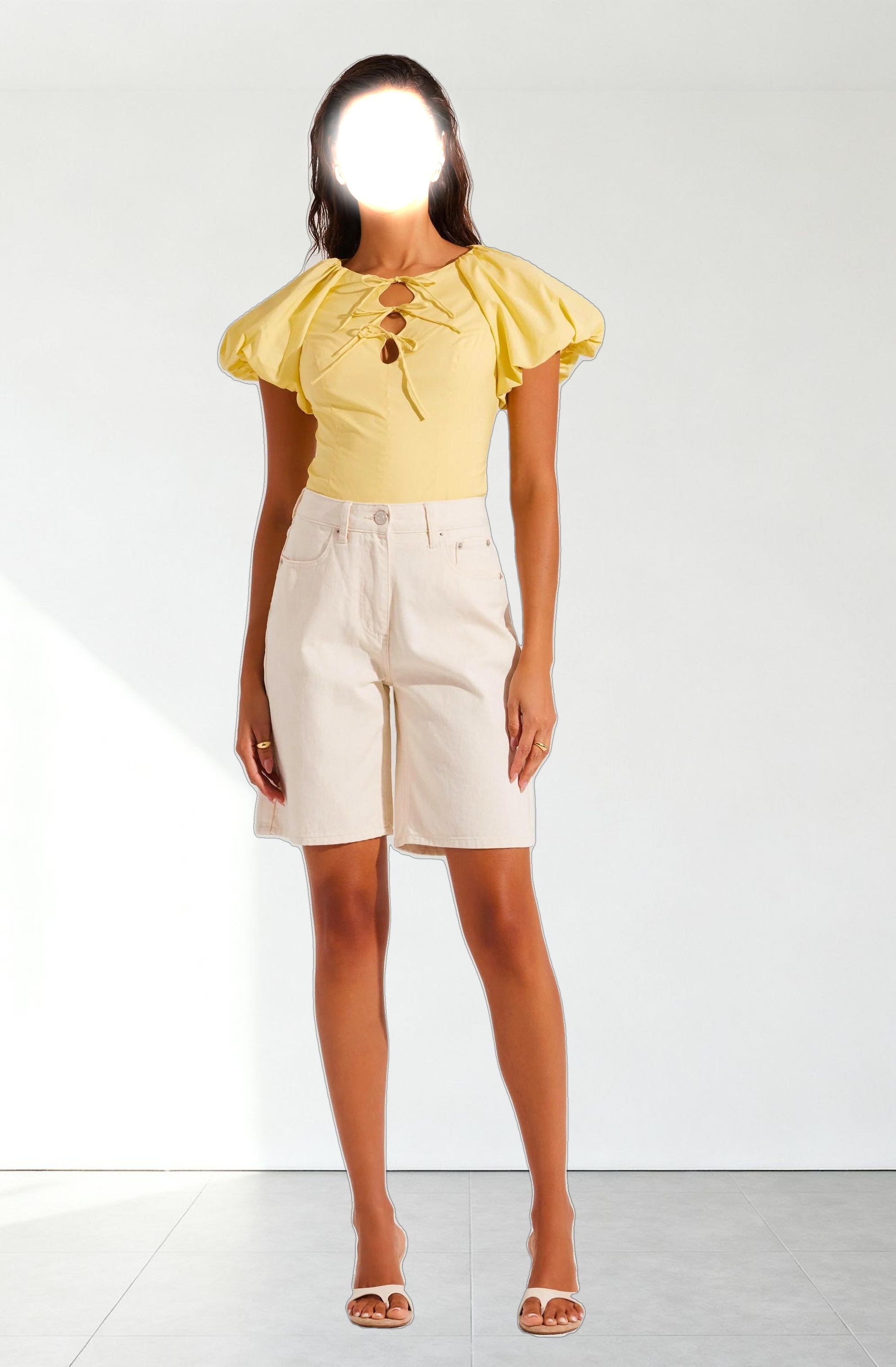 Aine Poplin Puff Sleeve Top