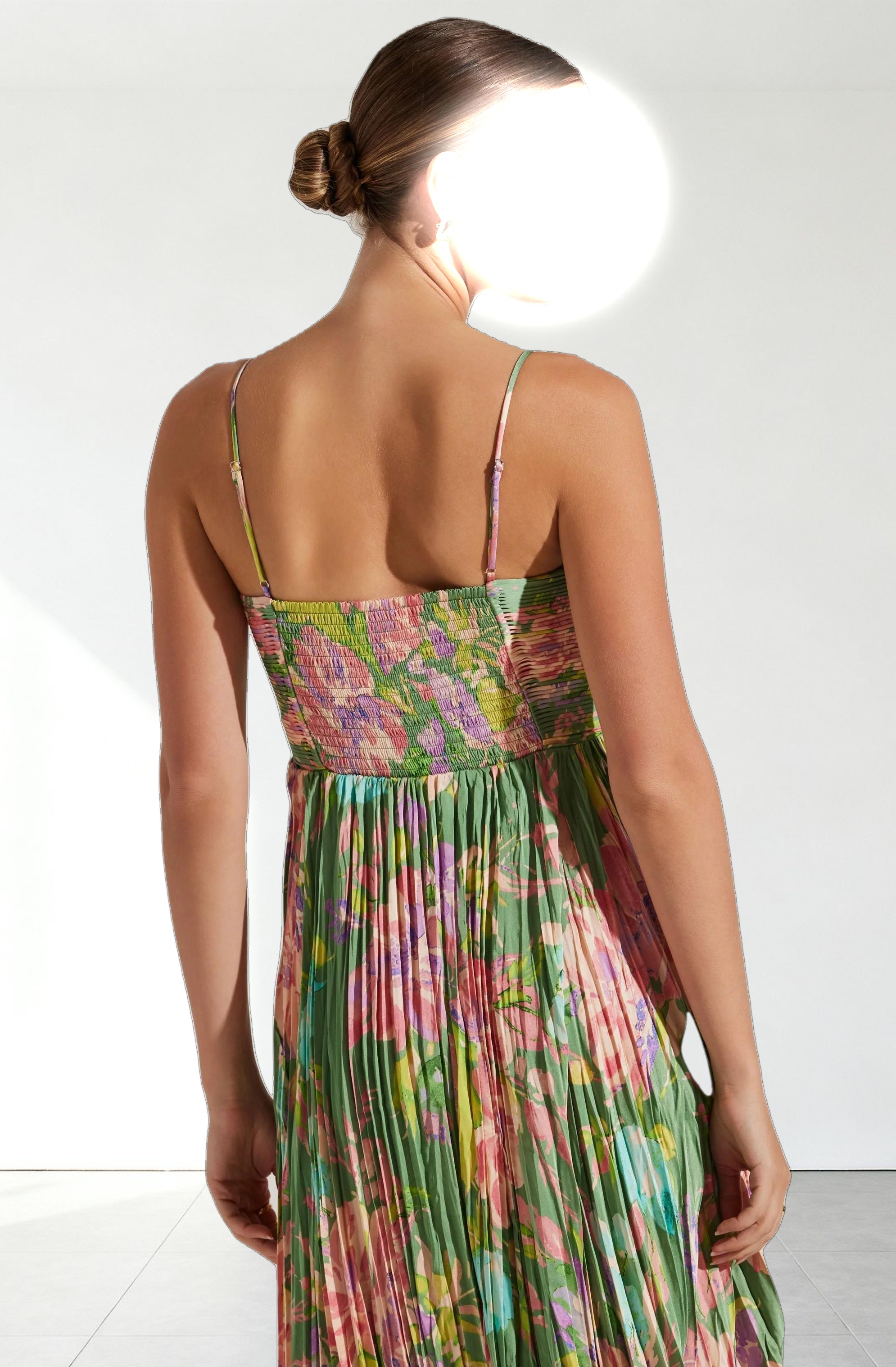 Maeve Printed Pleated Midi Dress