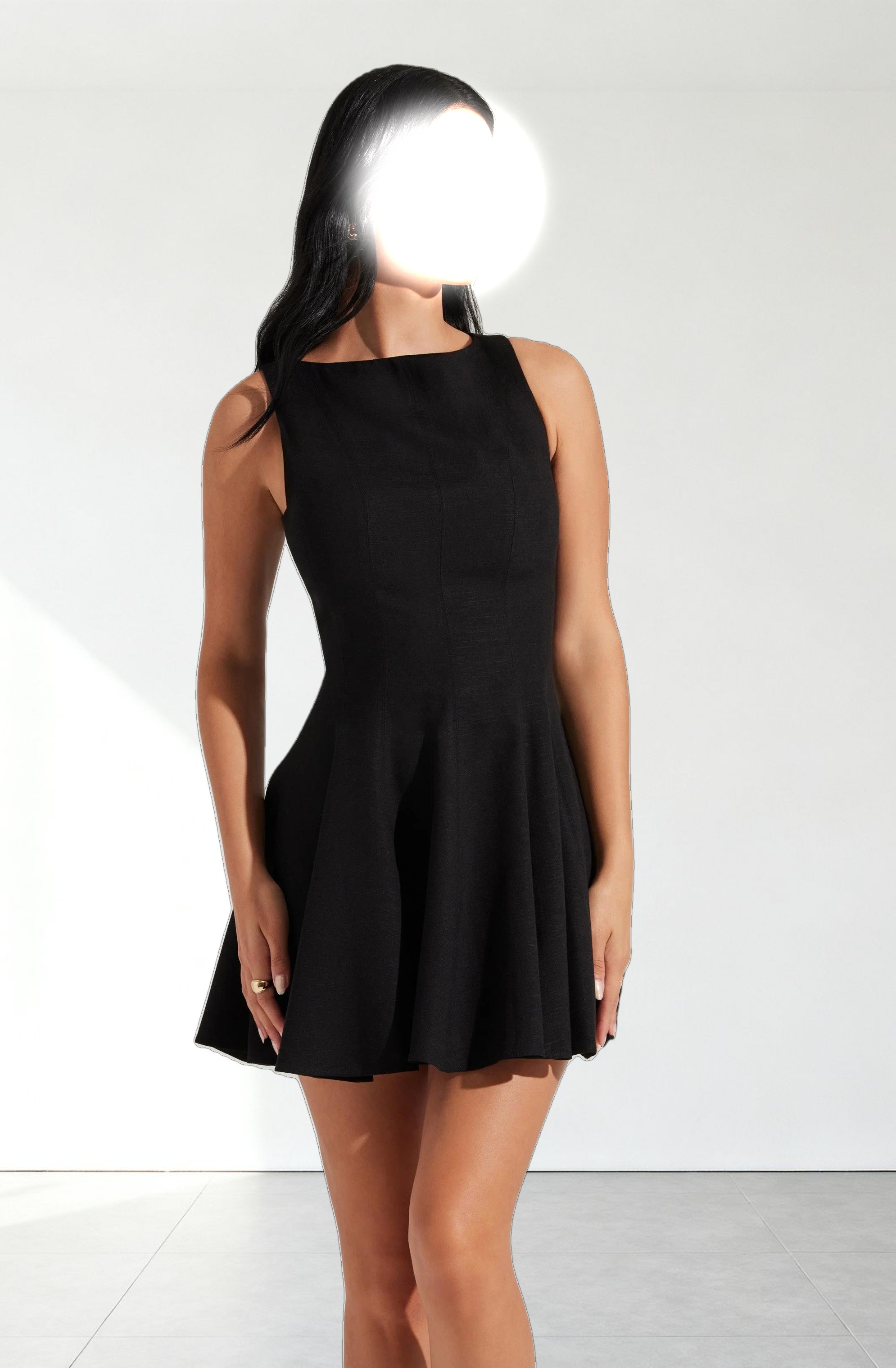 Xaria Linen-Blend Mini Dress