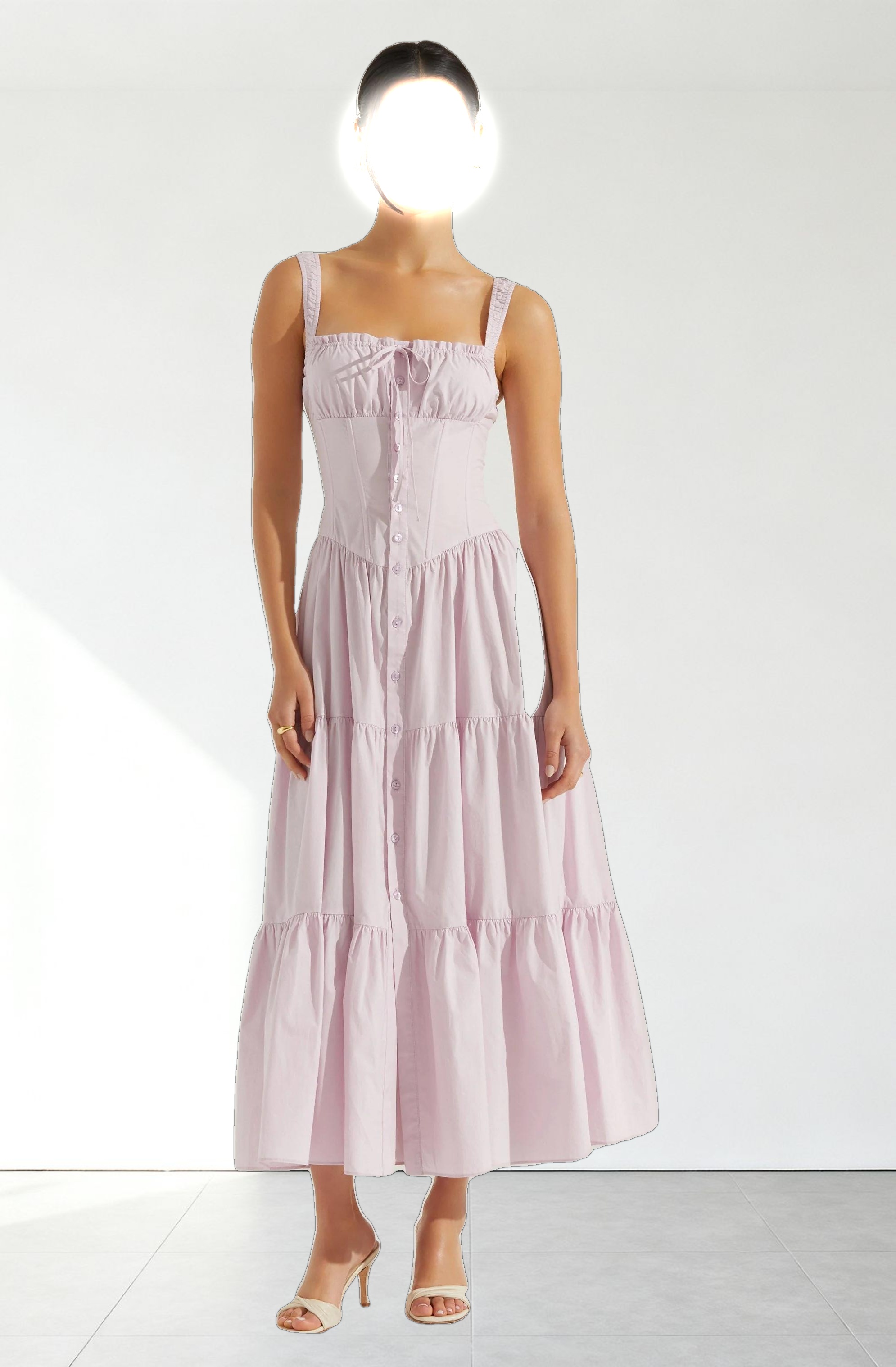 Temperance Tiered Milkmaid Maxi Dress