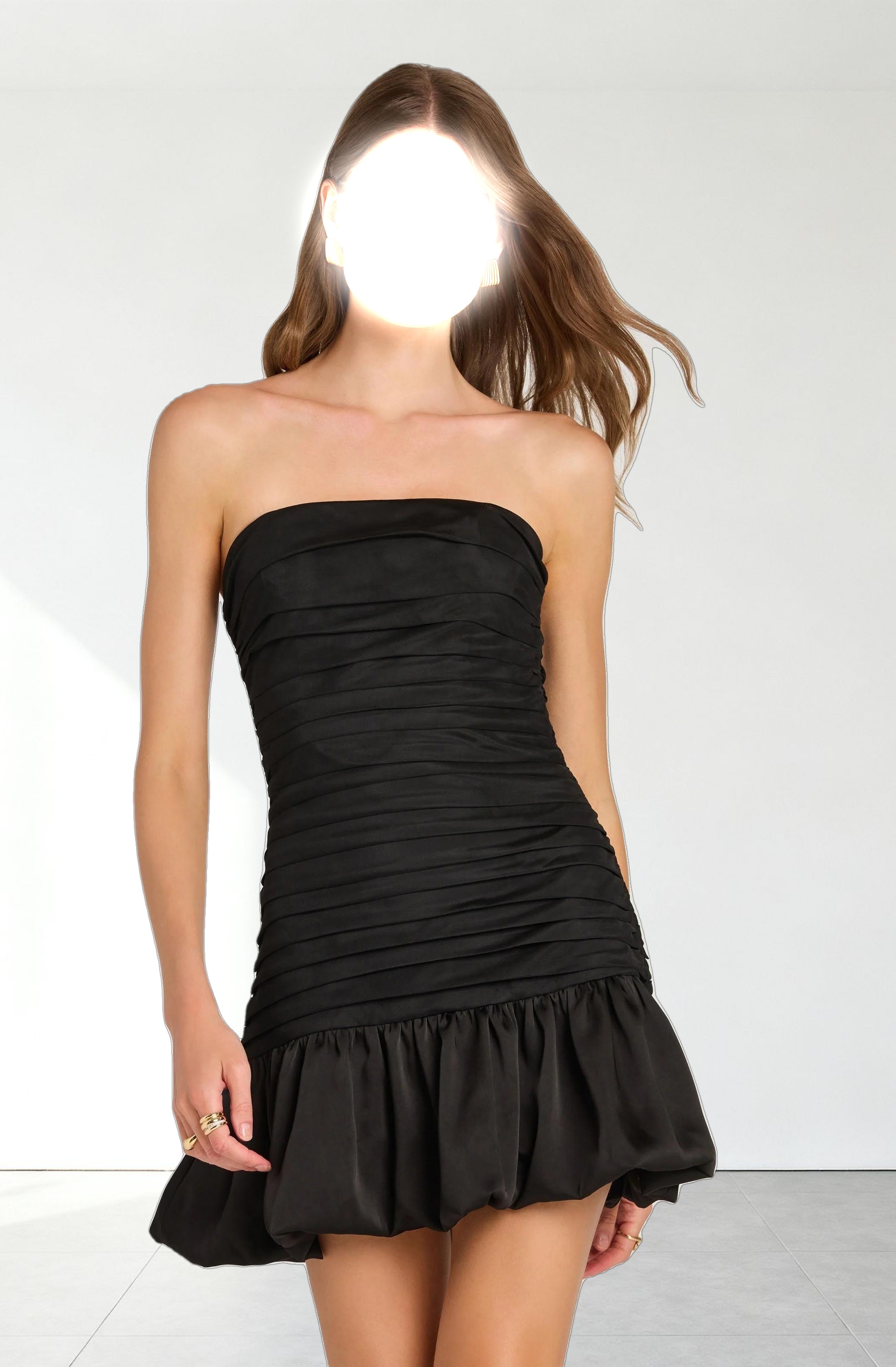 Strapless Ruched Mini Dress
