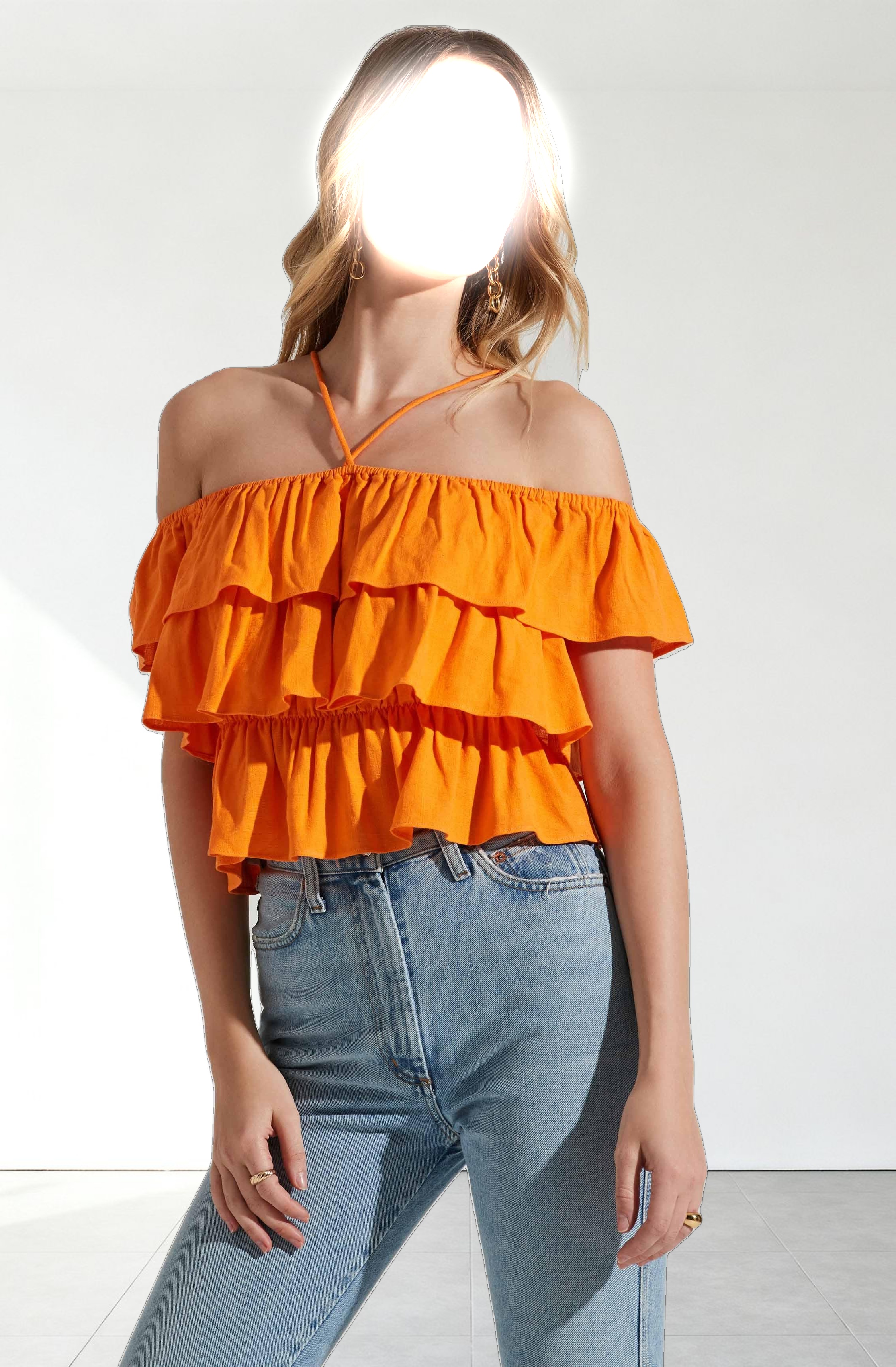 Halter Tiered Ruffle Top