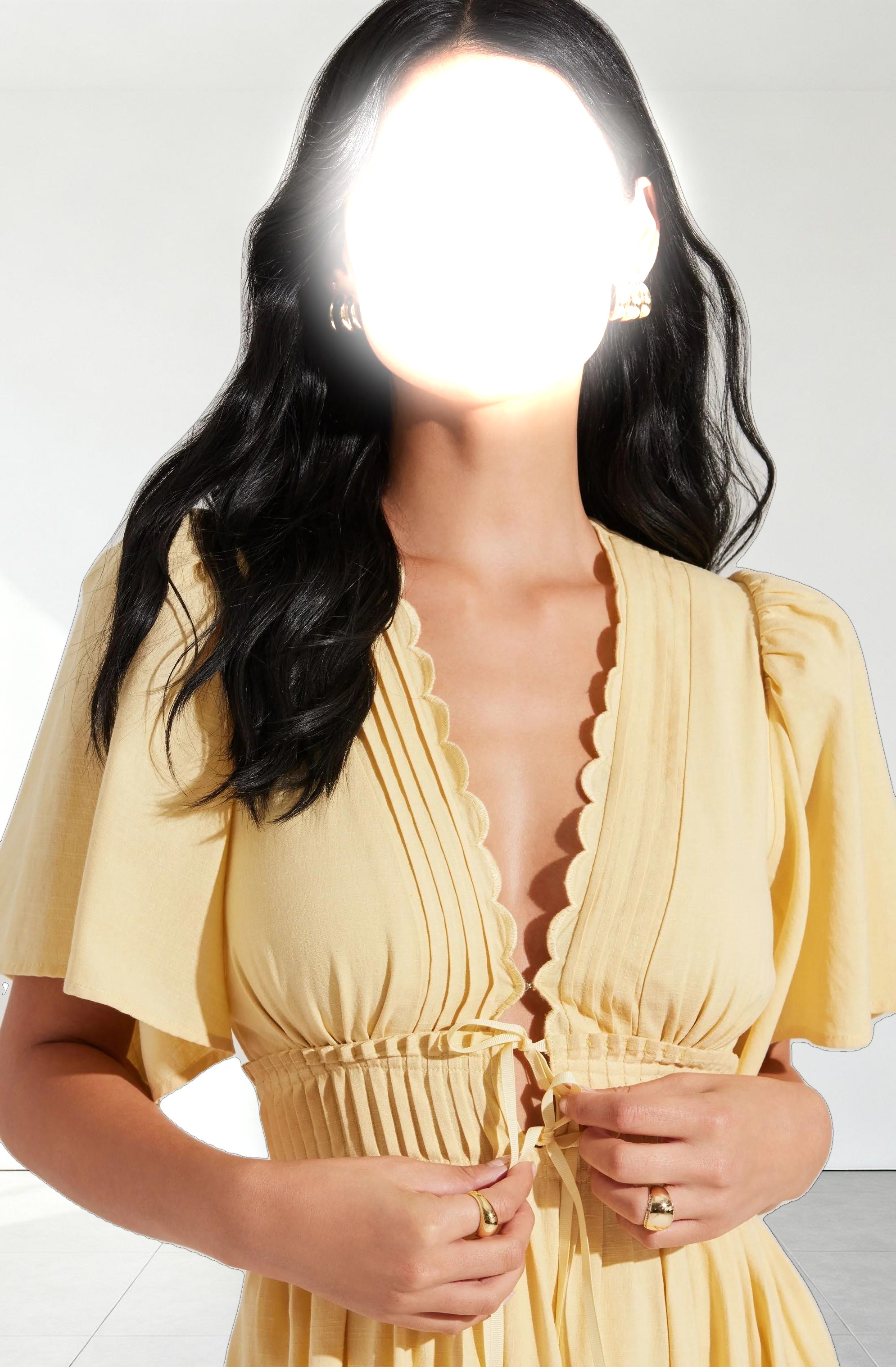 Hadleigh Scallop Trim Midi Dress