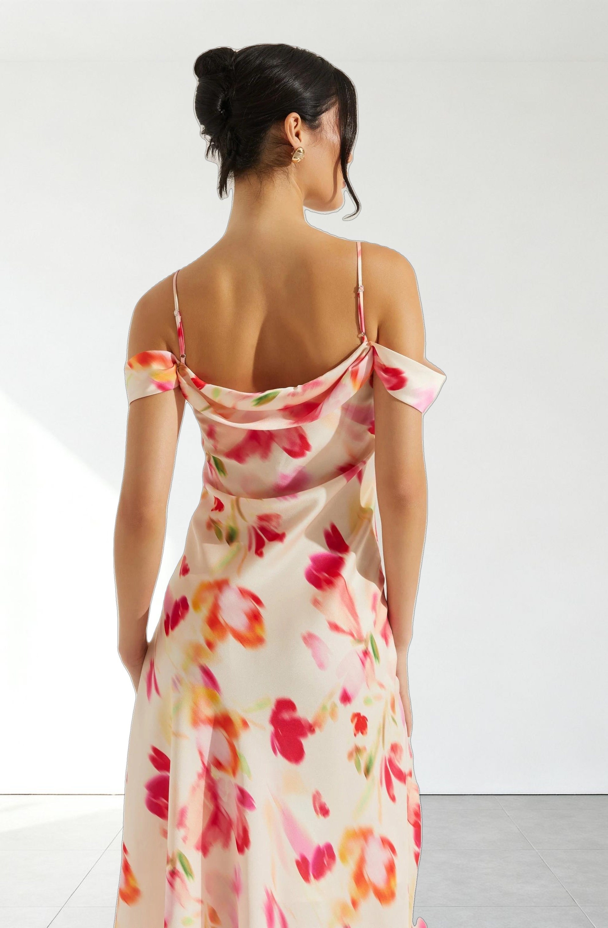 Kitura Cold Shoulder Maxi Dress