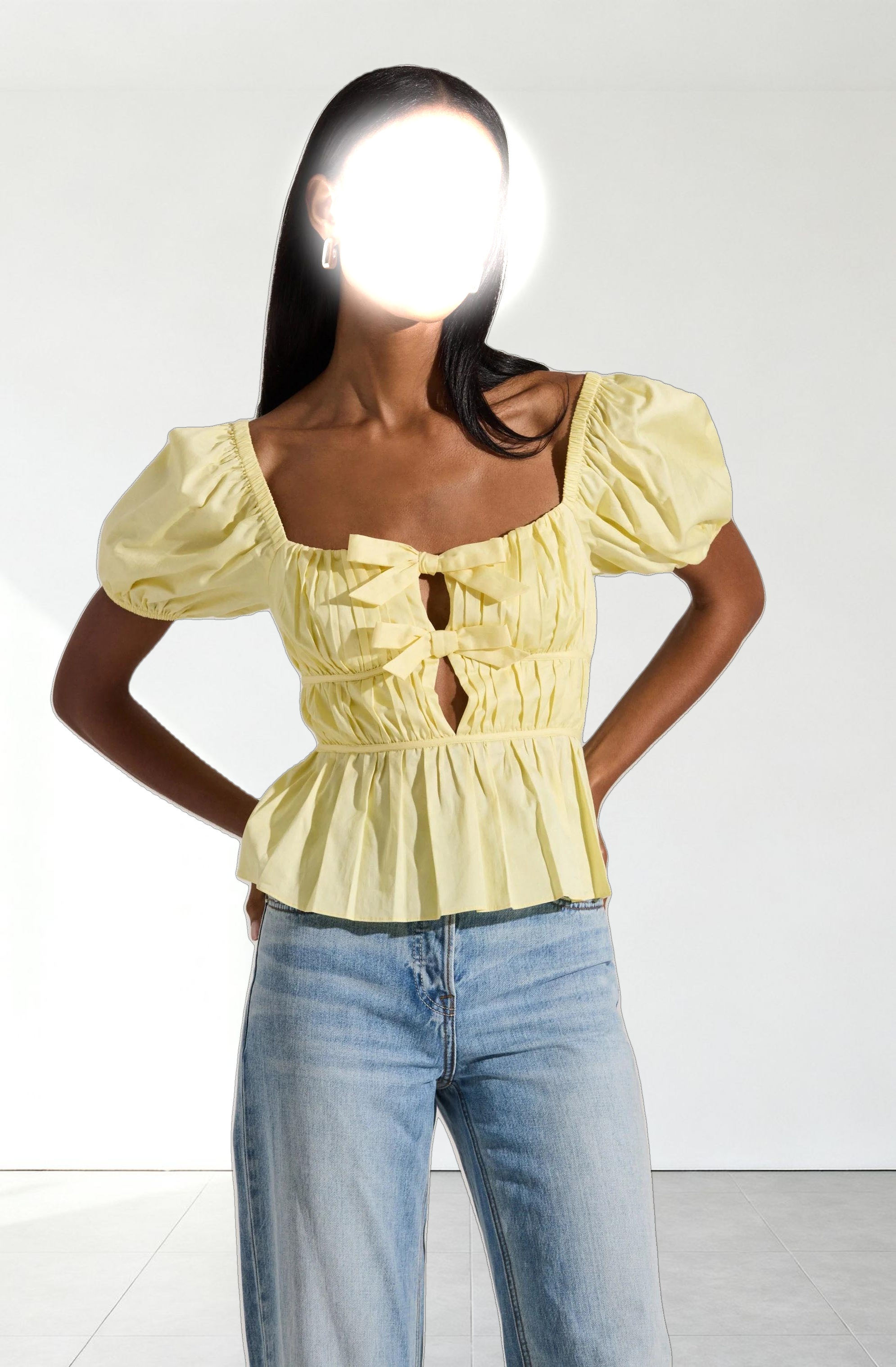 Bow Front Peplum Top