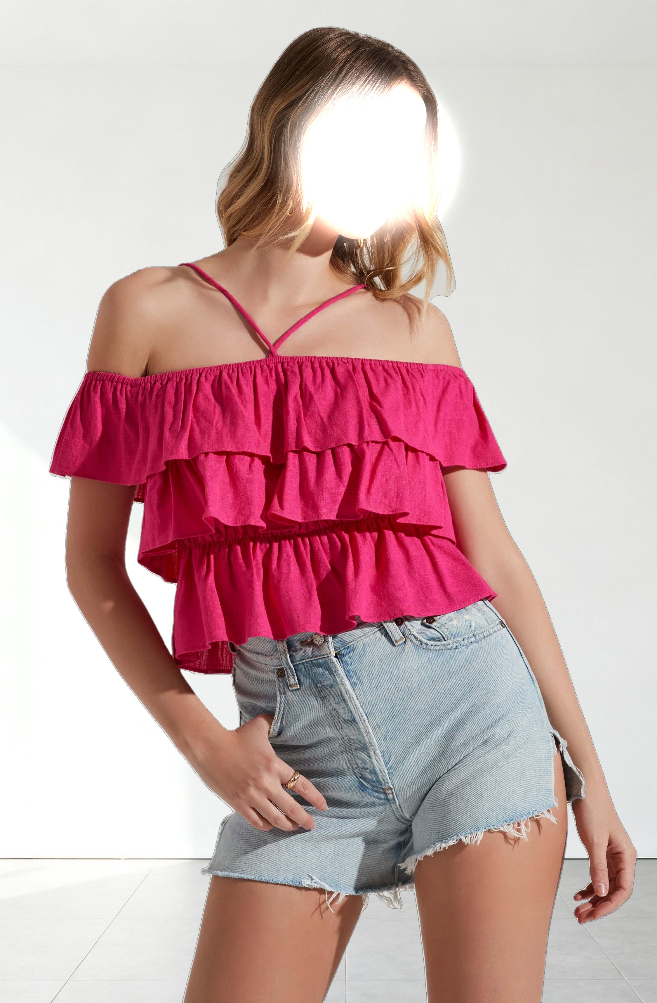 Halter Tiered Ruffle Top