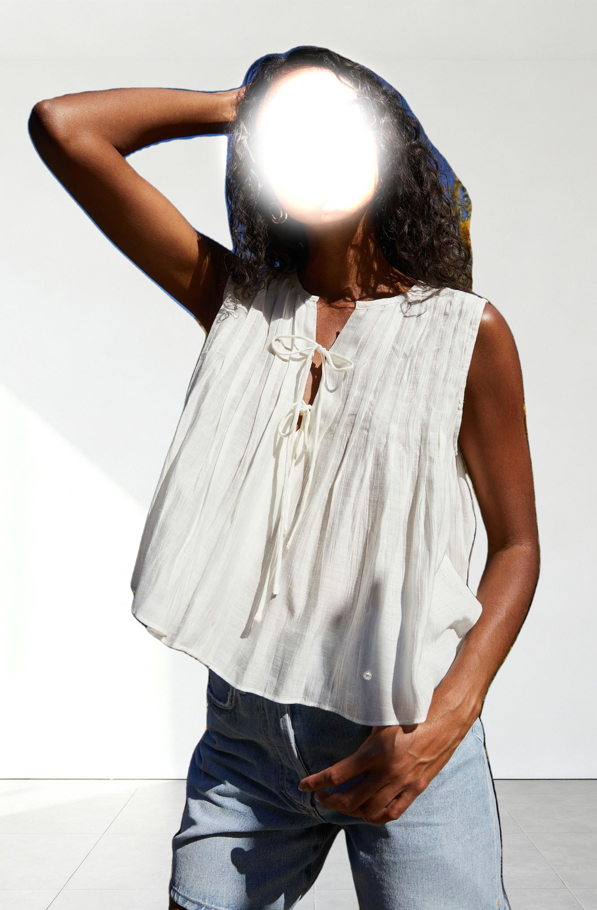 Lavanna Pleated Tie-Front Top