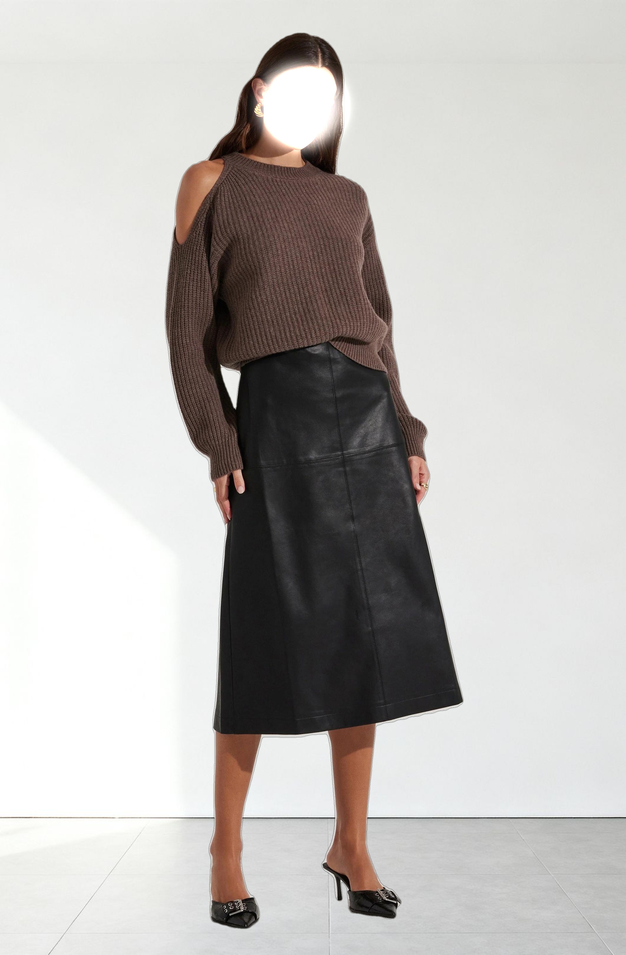 Millicent Ribbed Cold Shoulder Sweater