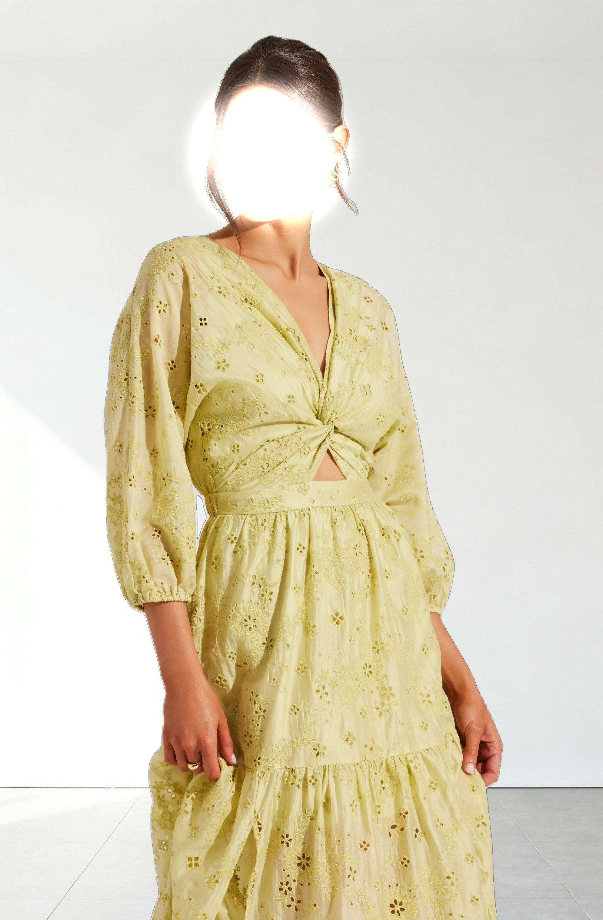 Jesalyn Floral Eyelet Maxi Dress