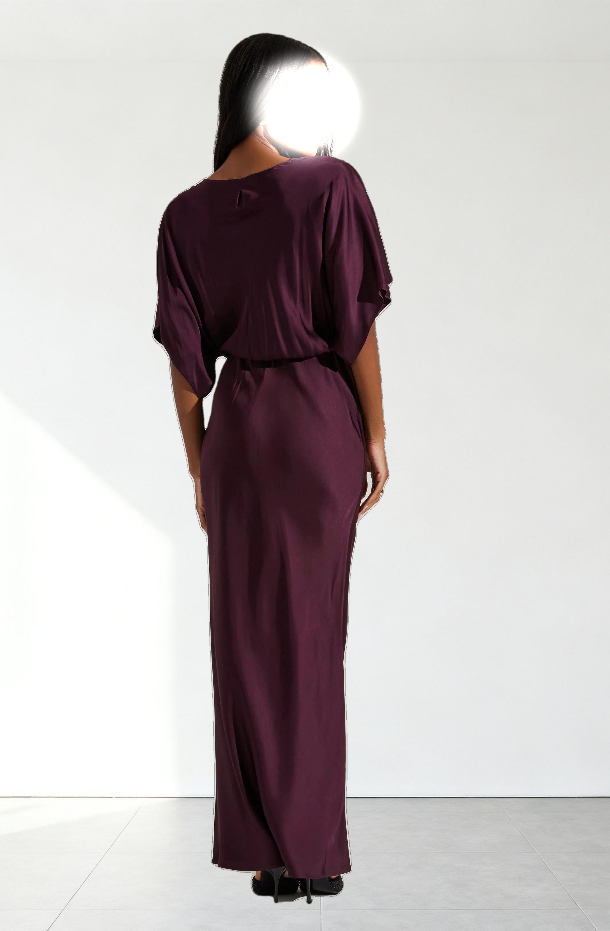Angelle Satin Dolman Maxi Dress