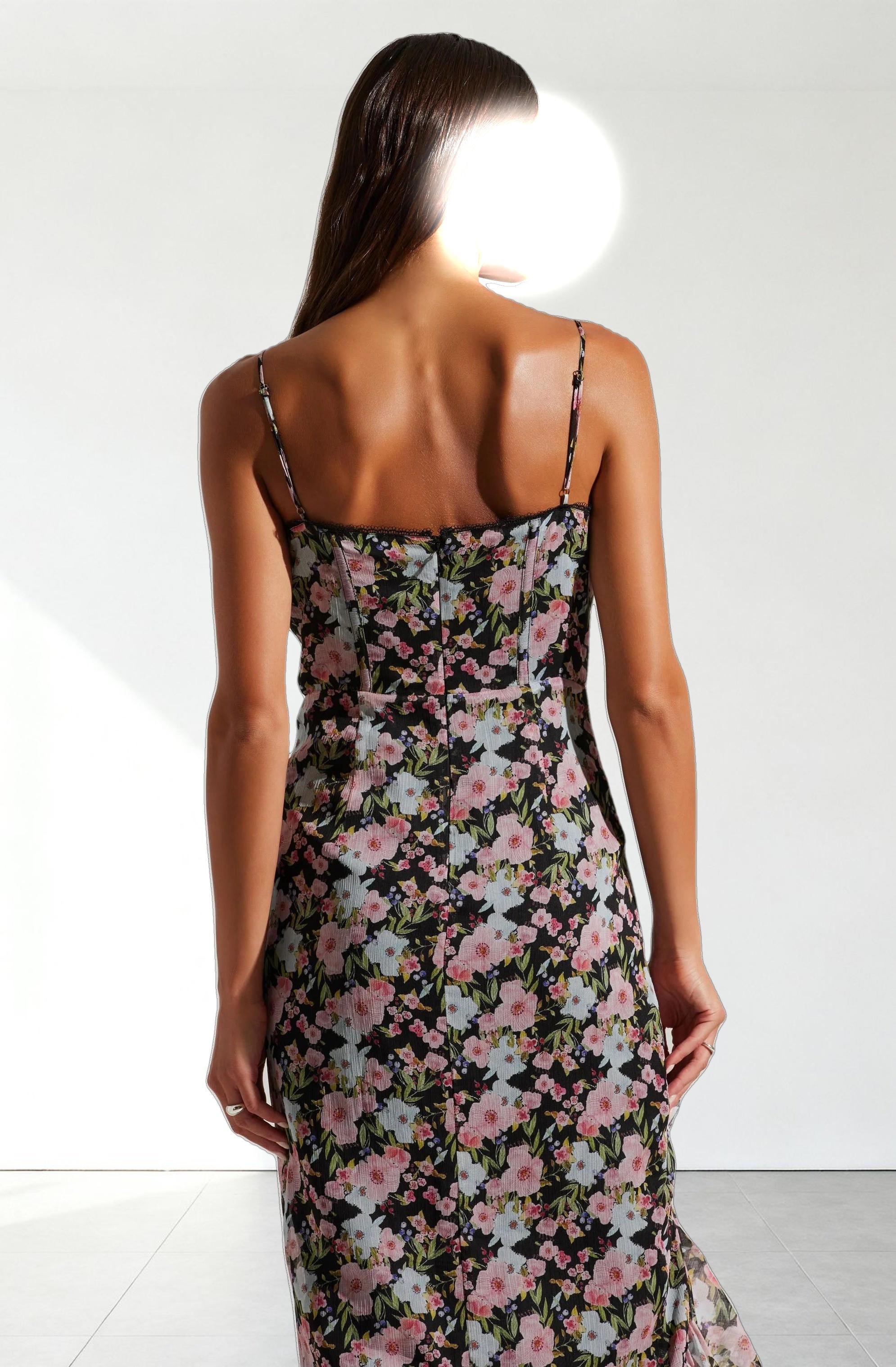 Brisbane Asymmetrical Floral Midi Dress
