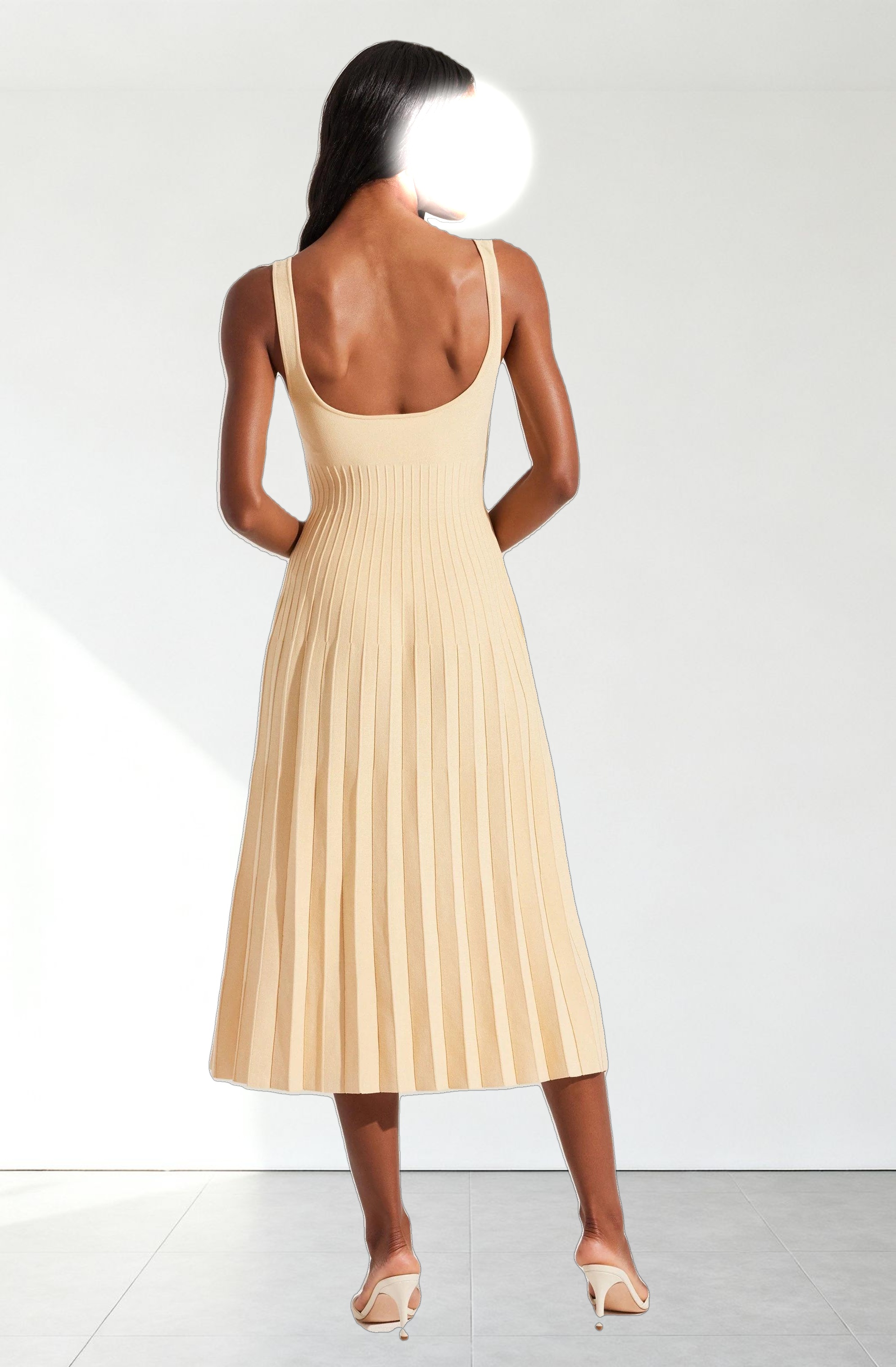 Aylin Pleated Midi Sweater Dress