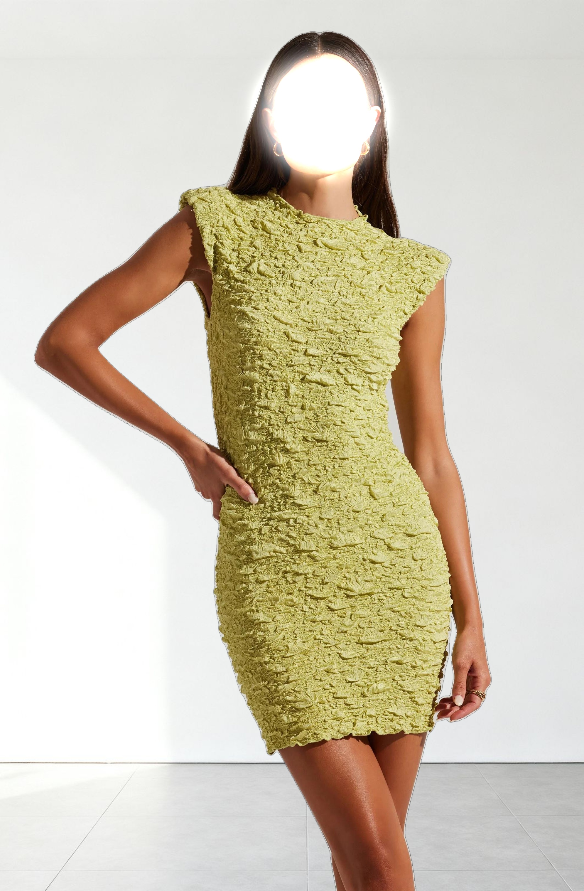 Annika Crinkled Popcorn Mini Dress