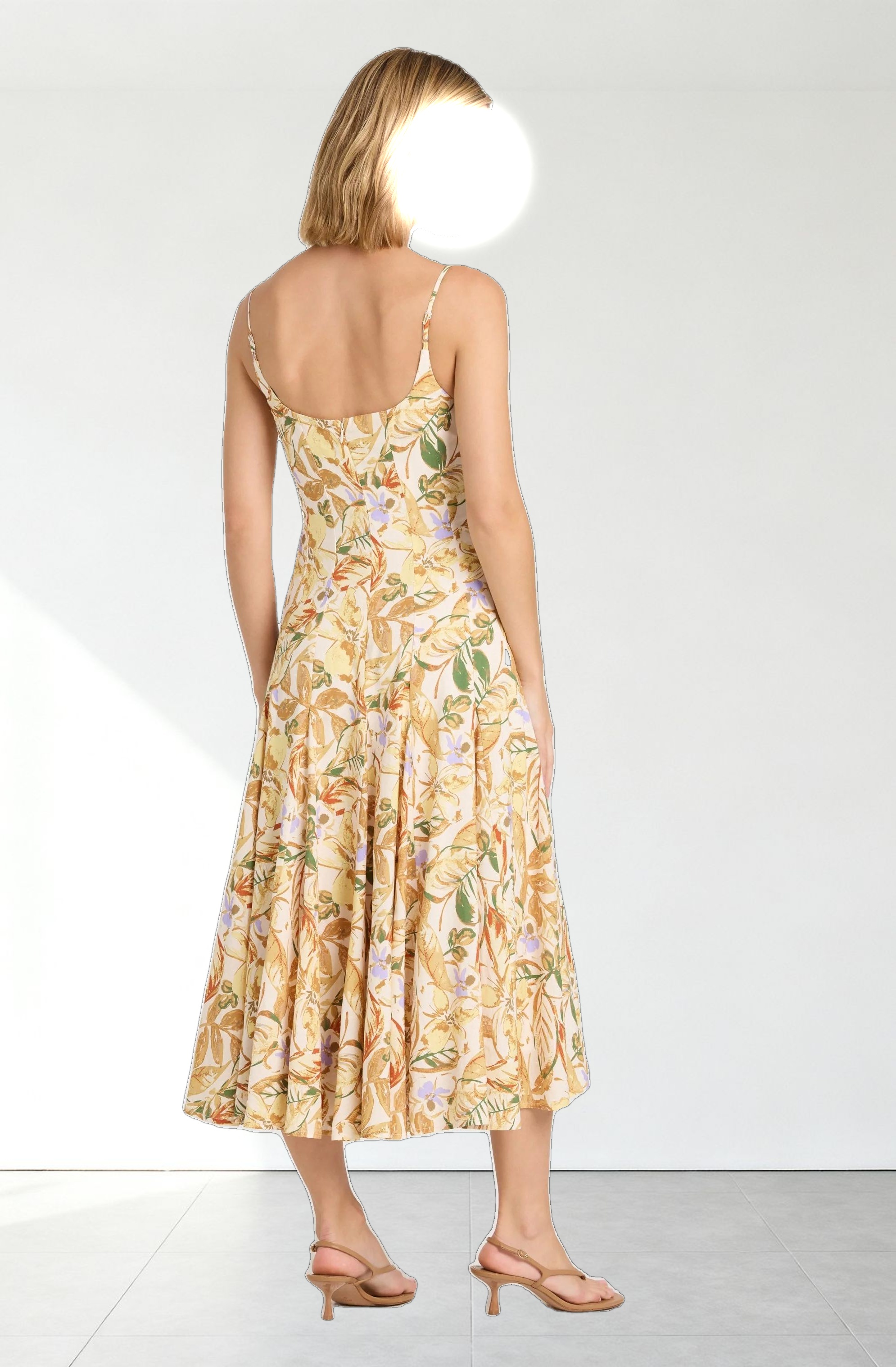 Jaleyah Paneled Flare Midi Dress