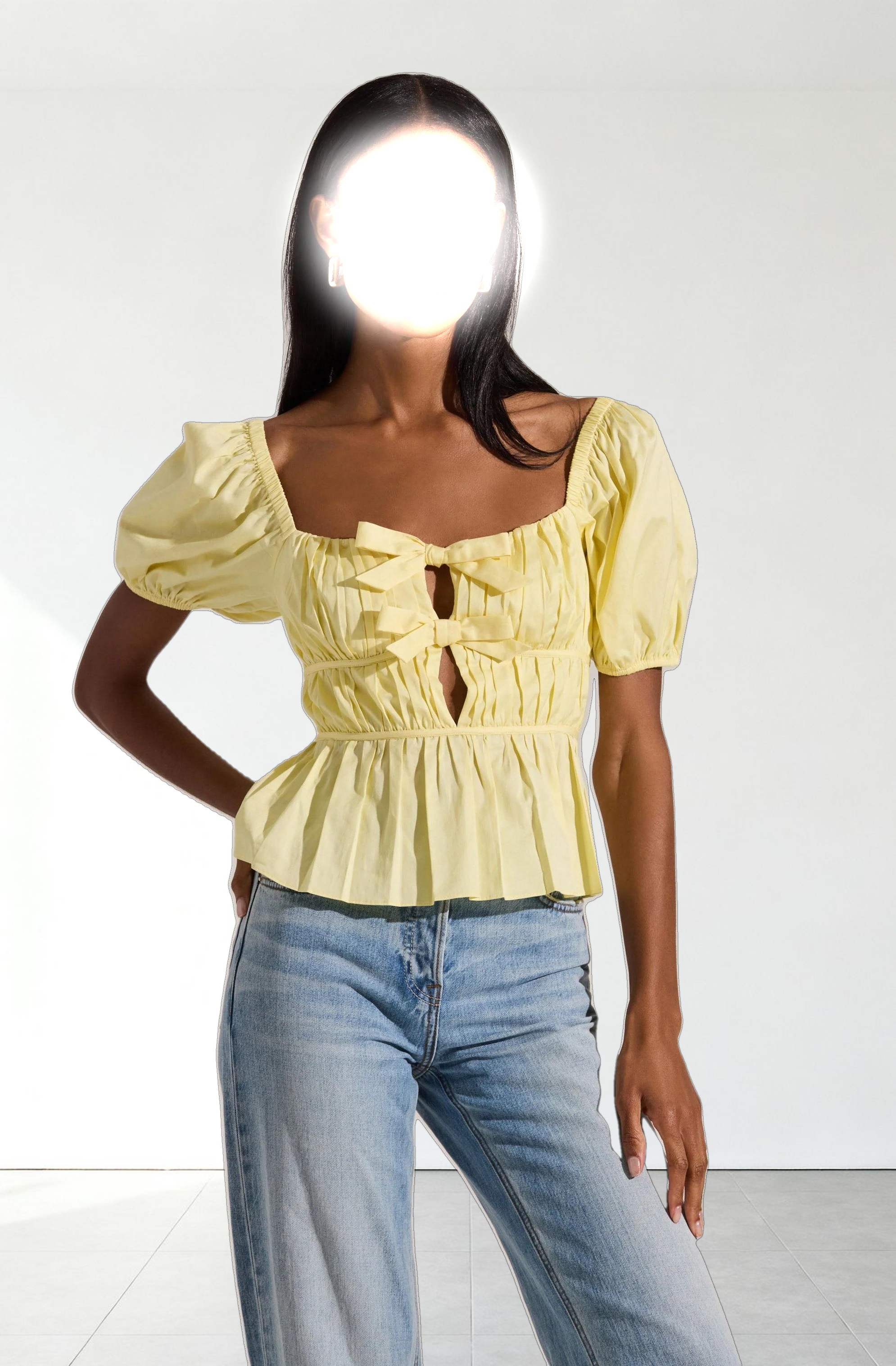 Bow Front Peplum Top