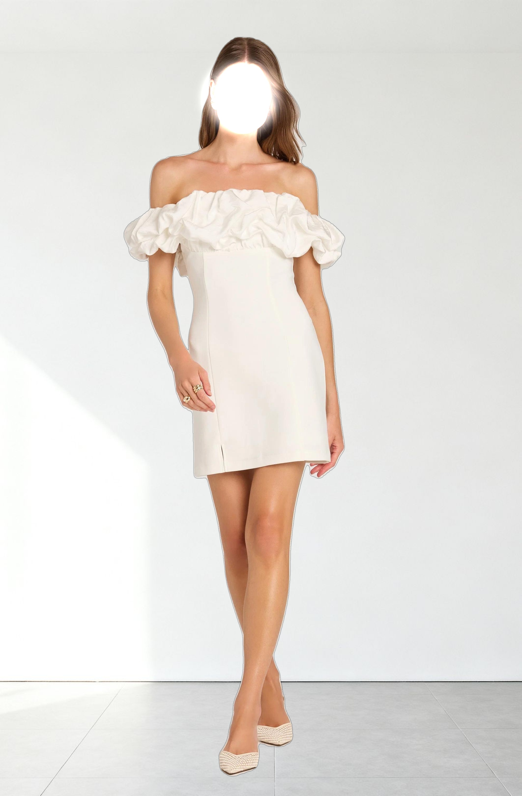 Ruffle Strapless Off Shoulder Dress