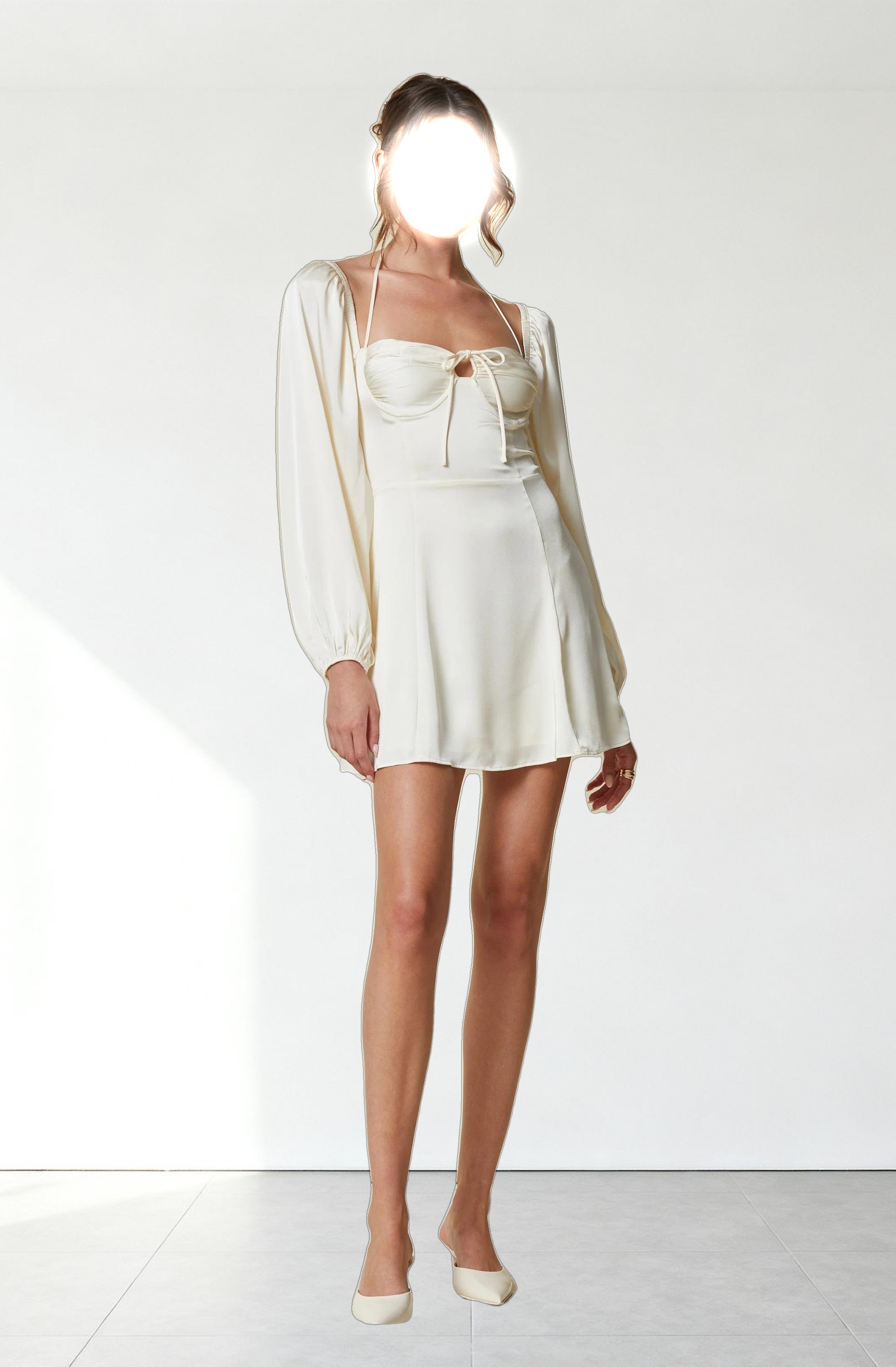 Vivian Satin Halter Mini Dress