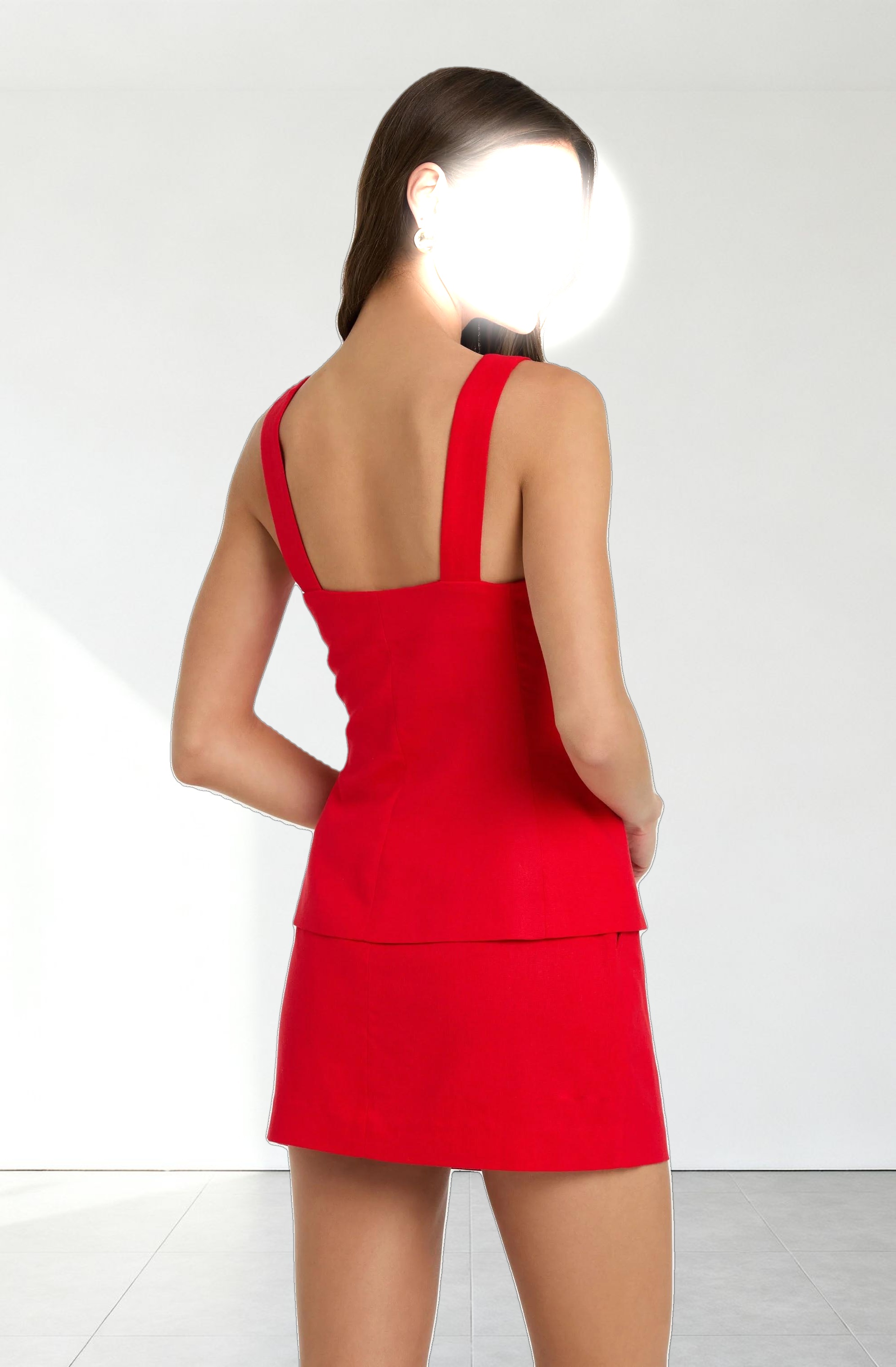 Button Front Square Neck Vest