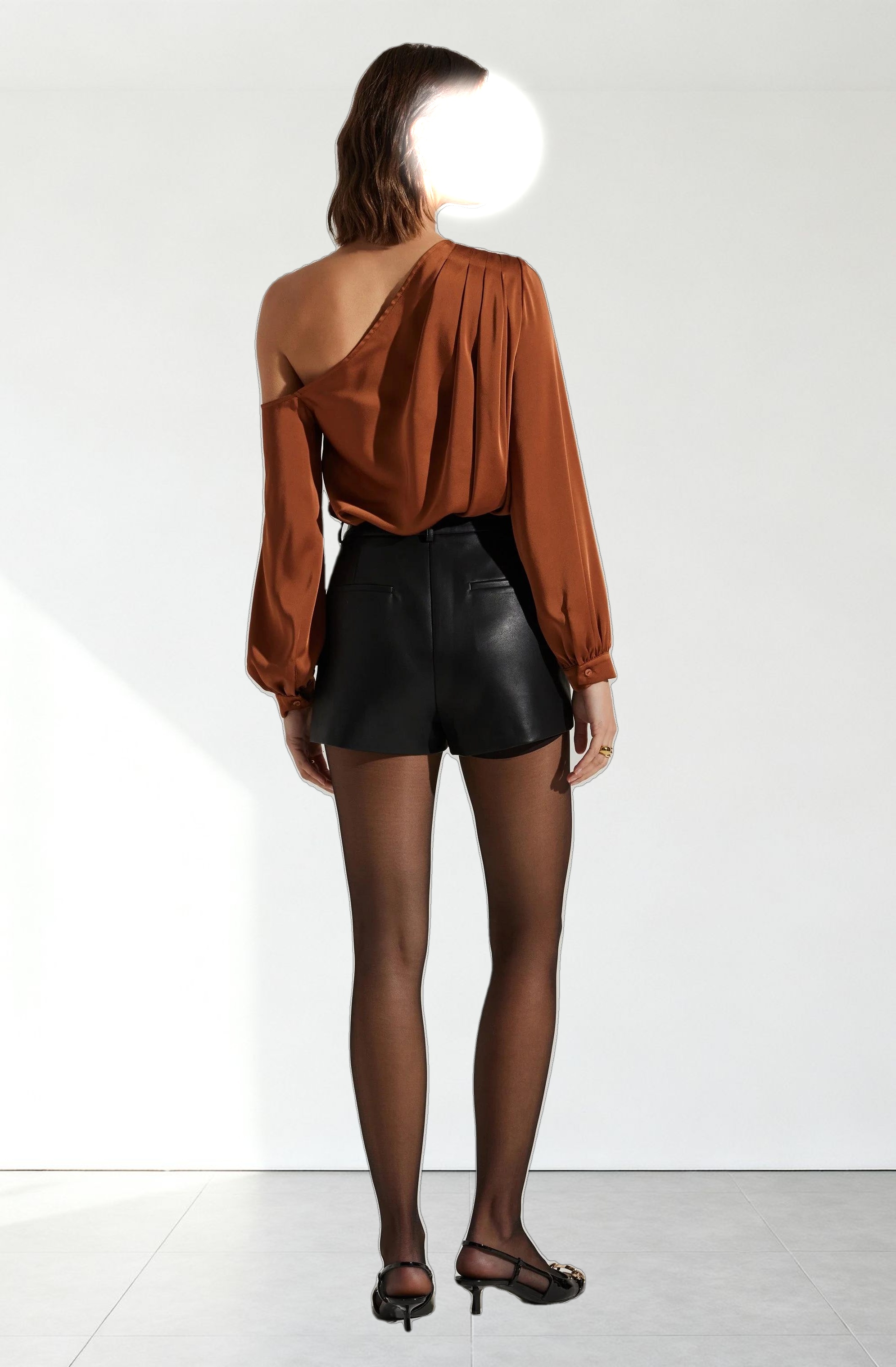 Nieves Satin One Shoulder Top