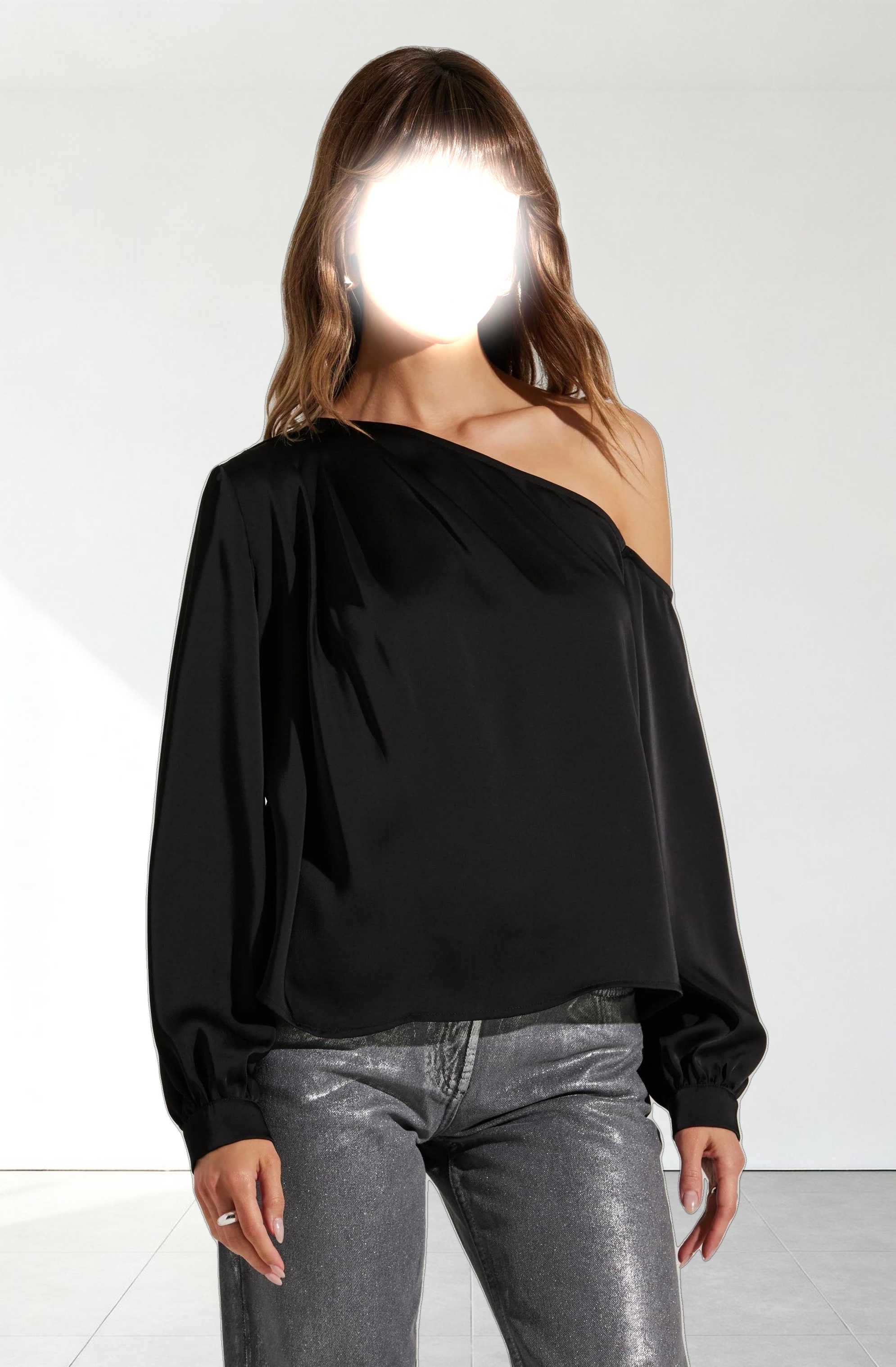 Nieves Satin One Shoulder Top