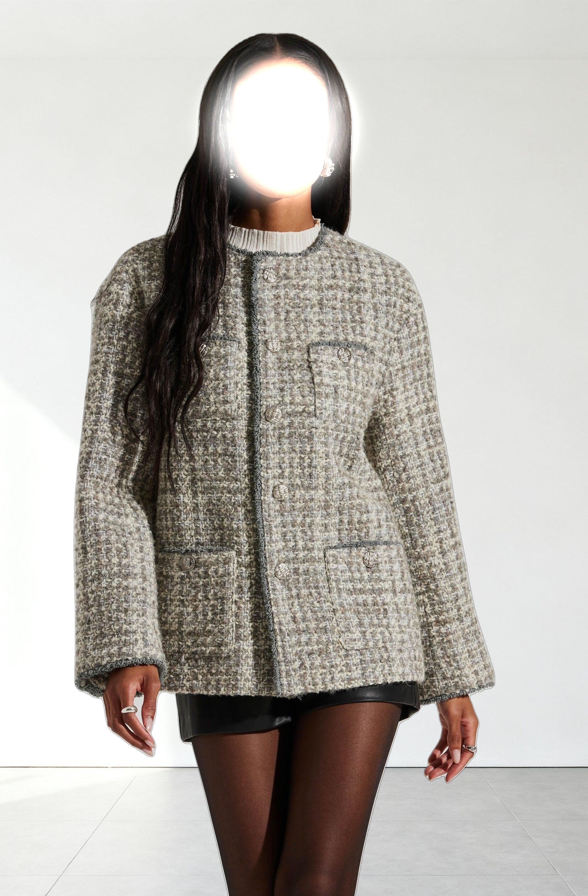 Perona Tweed Oversized Coat