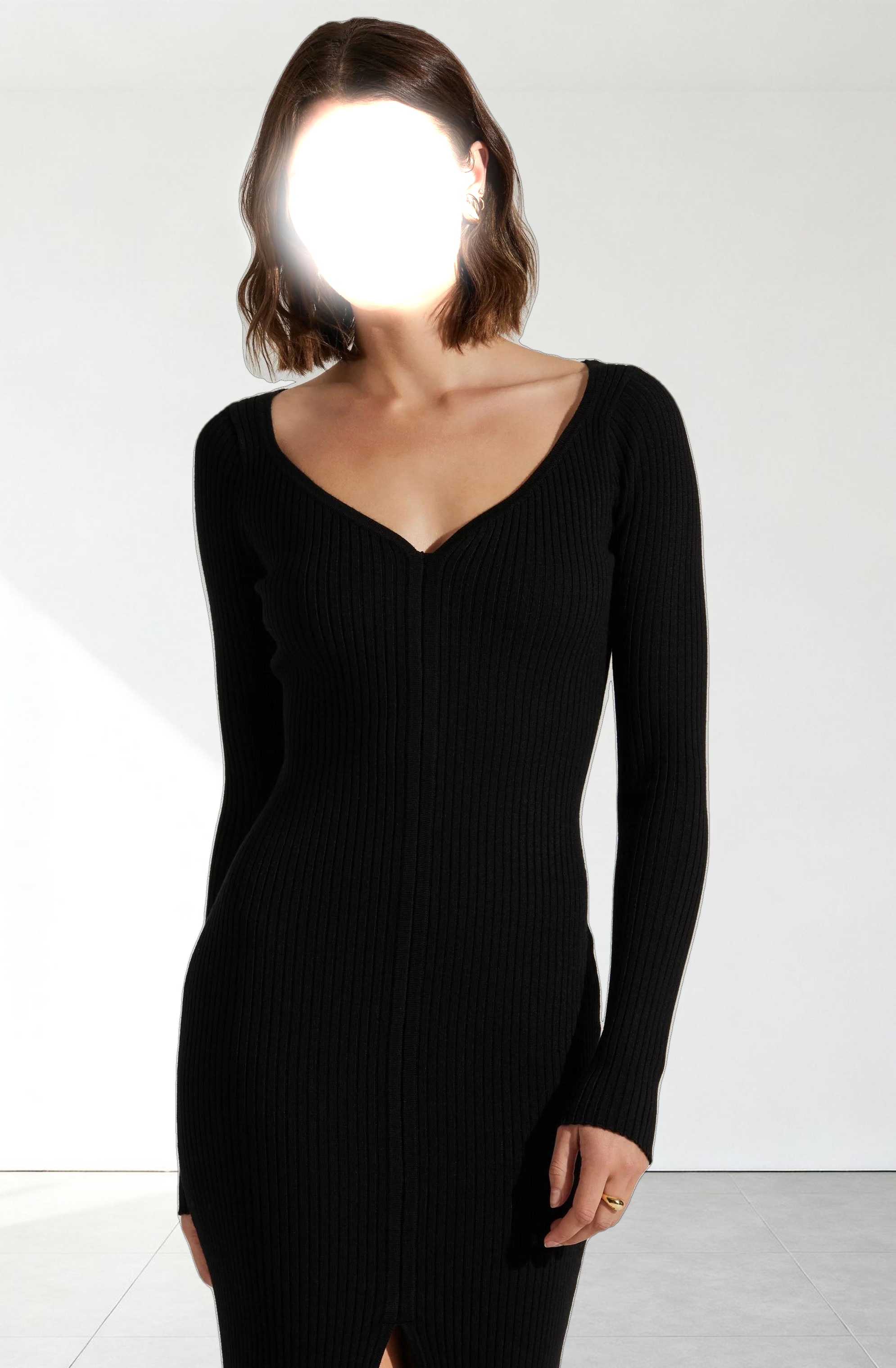 Glenda V-neck Maxi Sweater Dress