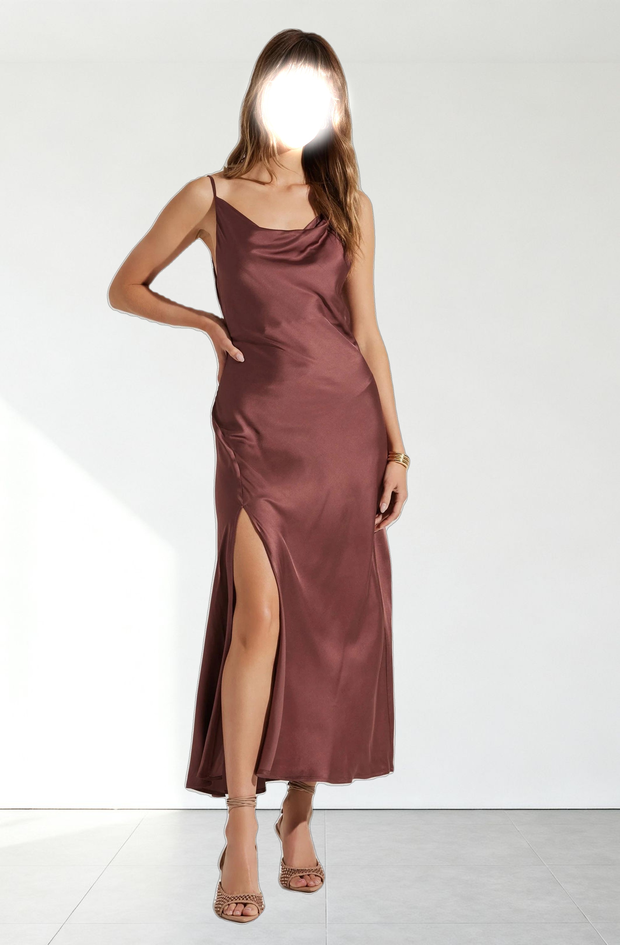 Glynis Cowl Neck Midi Dress