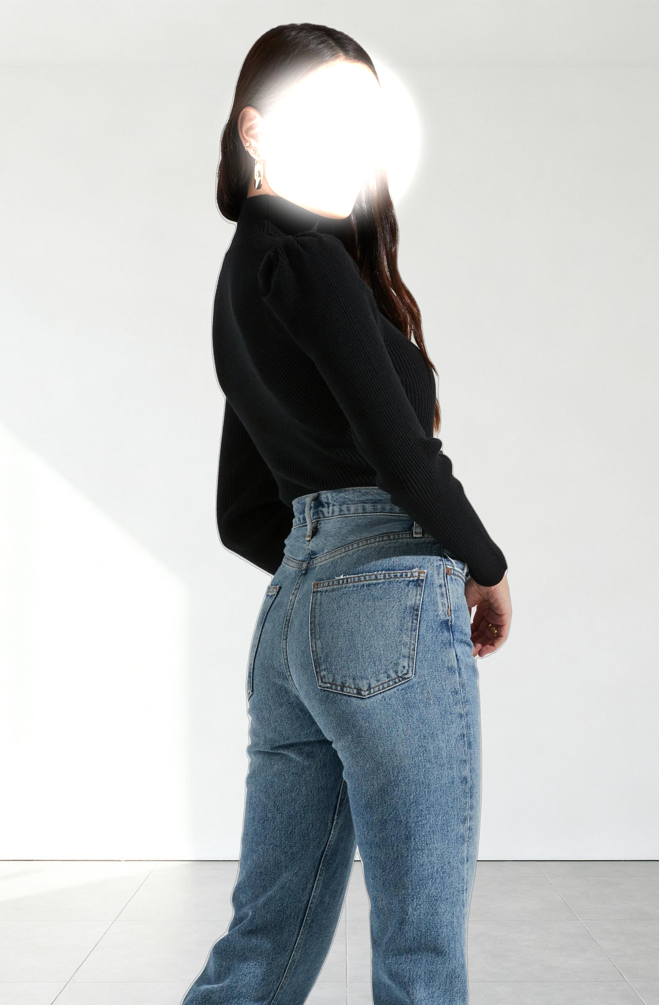 Front Cutout Long Sleeve Sweater Bodysuit