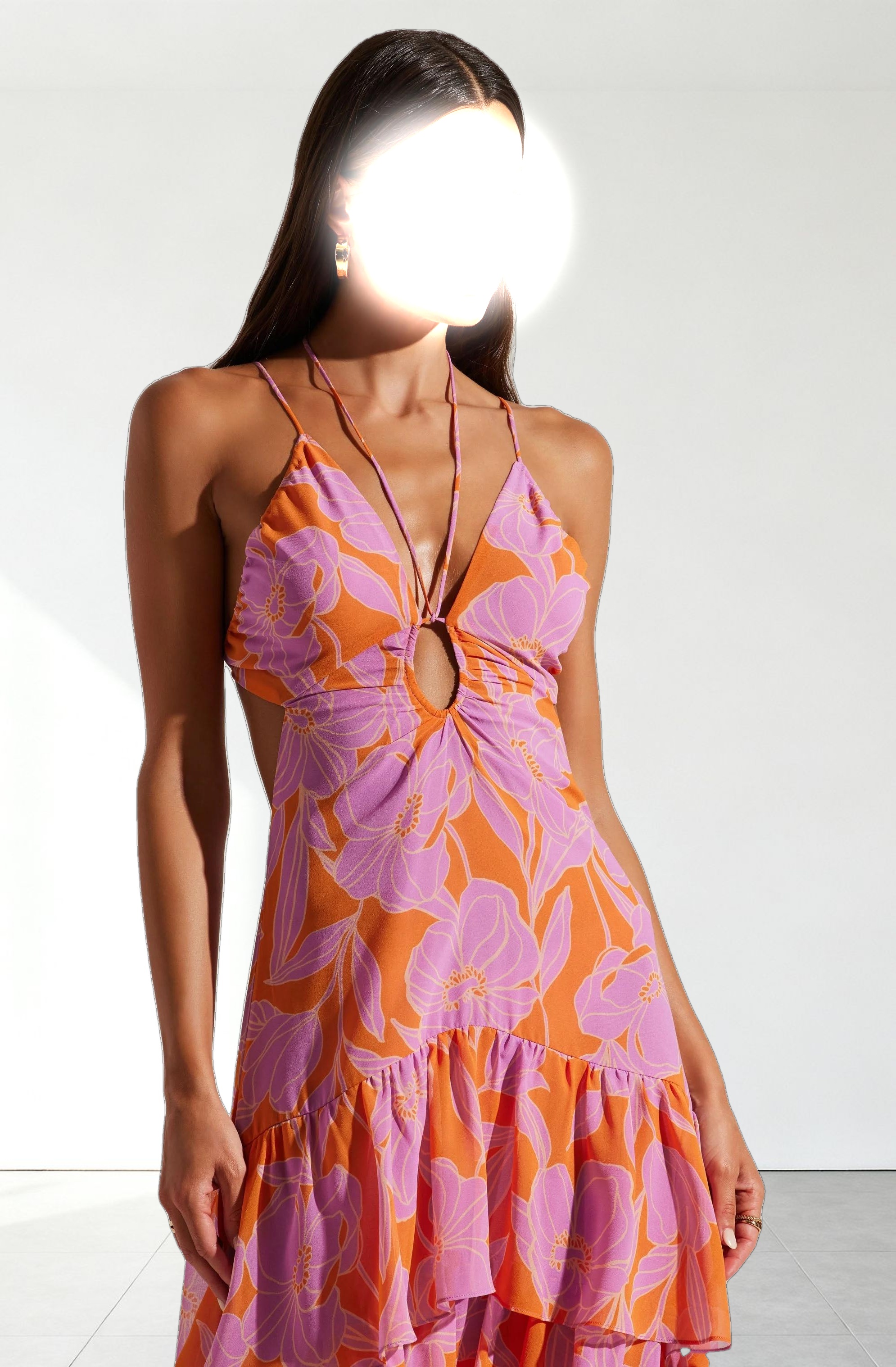 Aneira Floral Tiered Maxi Dress