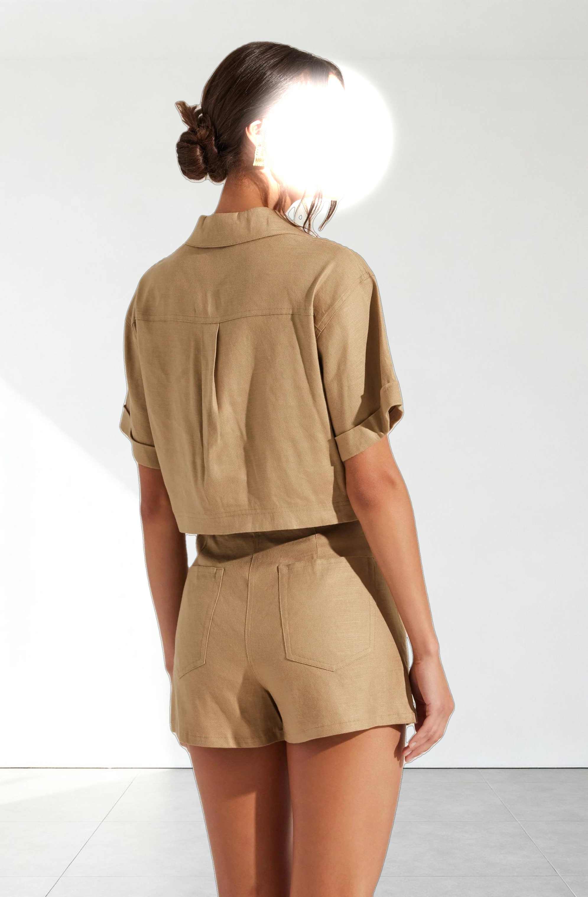 Deborah Linen Blend Safari Top