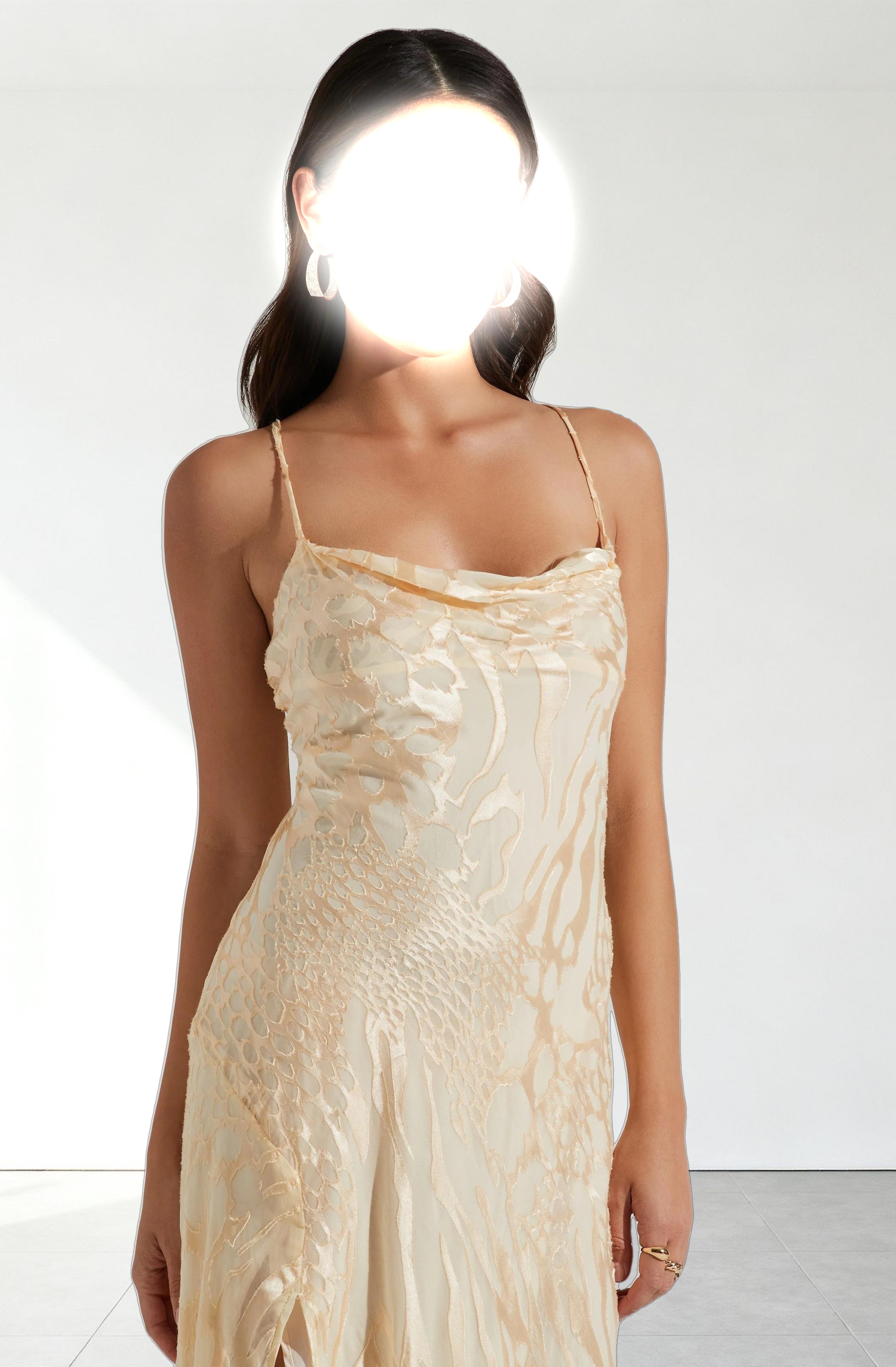 Gaia Burnout Floral Midi Dress