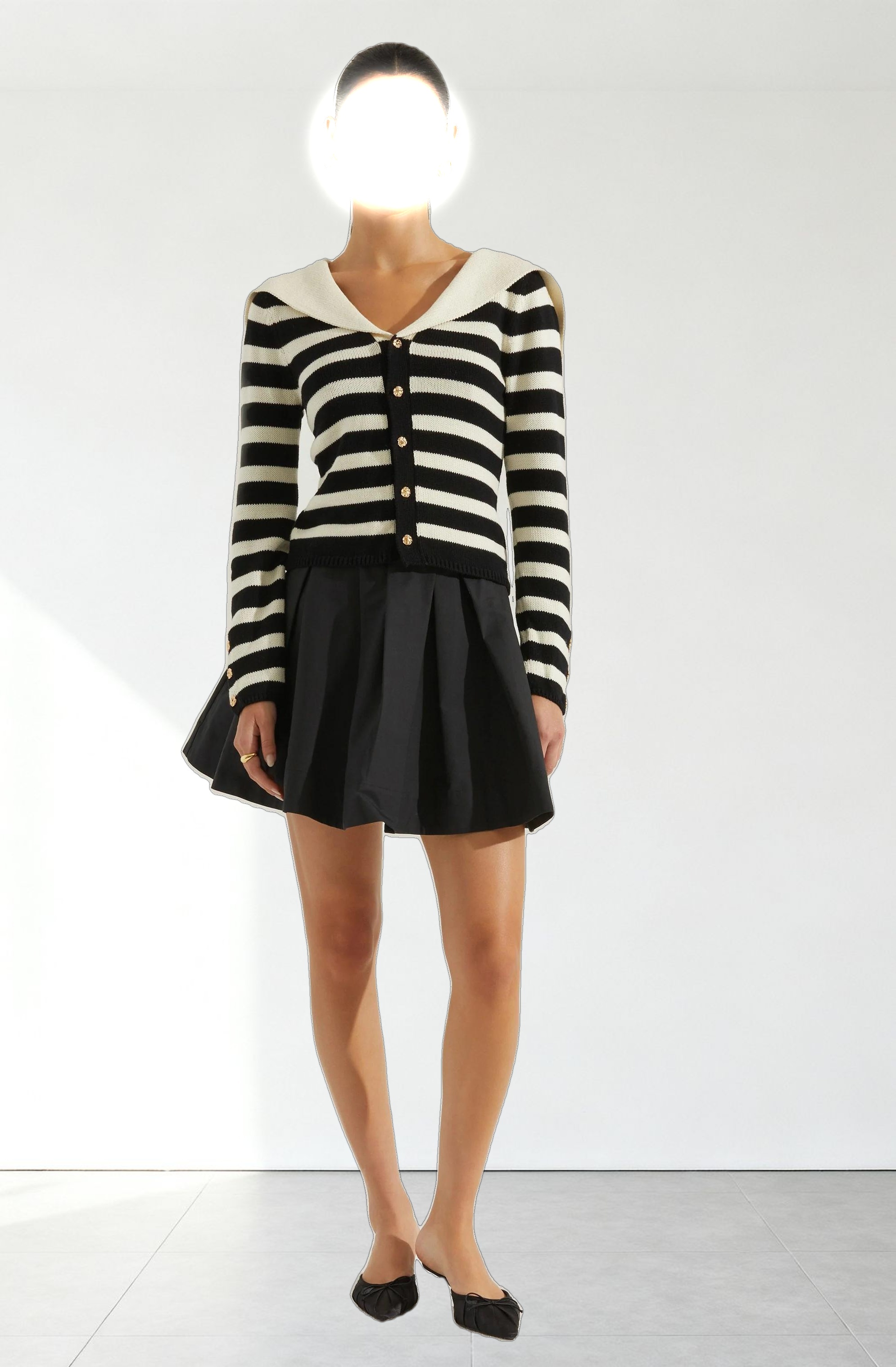 Analissa Stripe Sailor Collar Cardigan