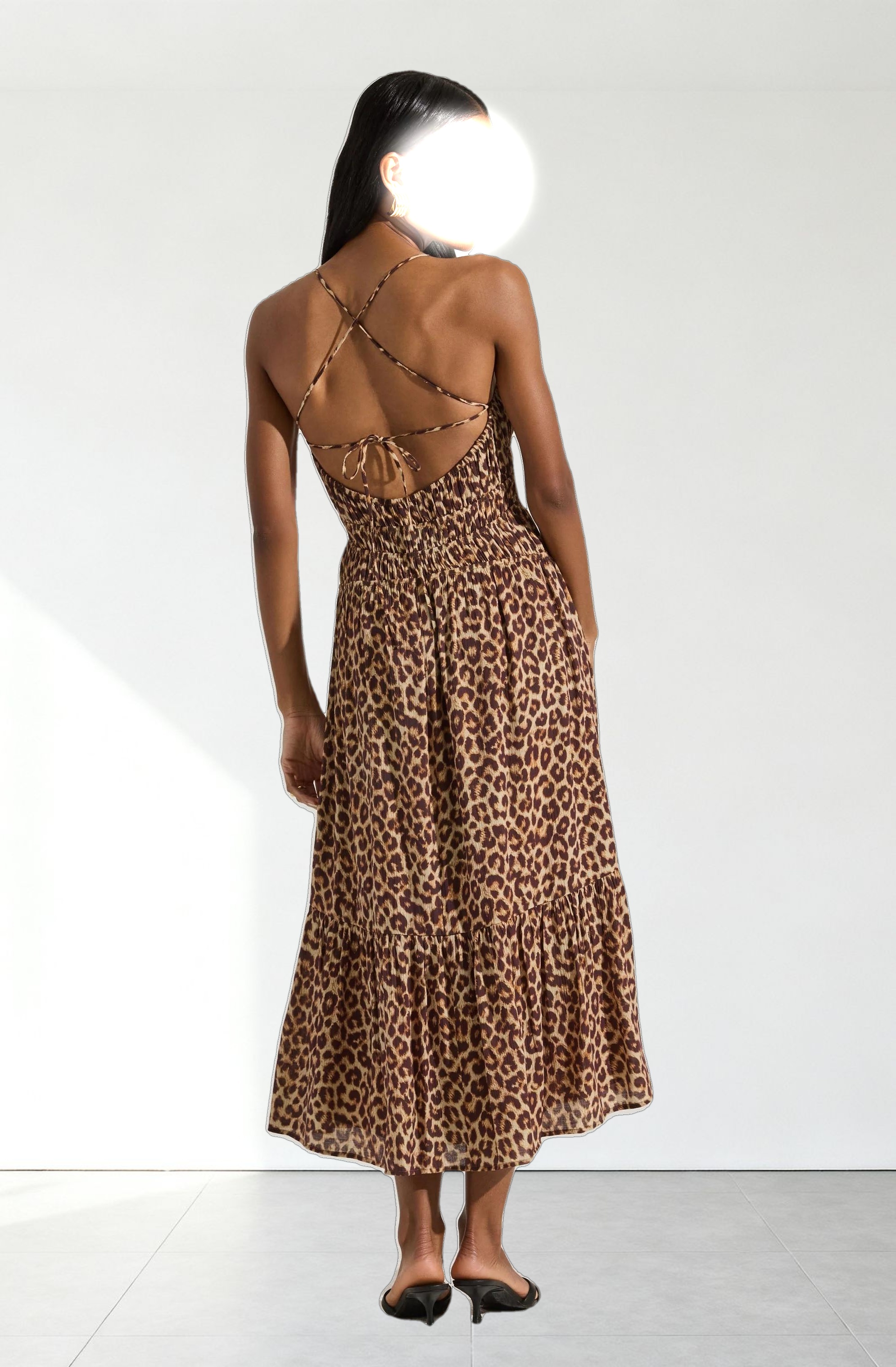 Eleni Leopard Print Midi Dress