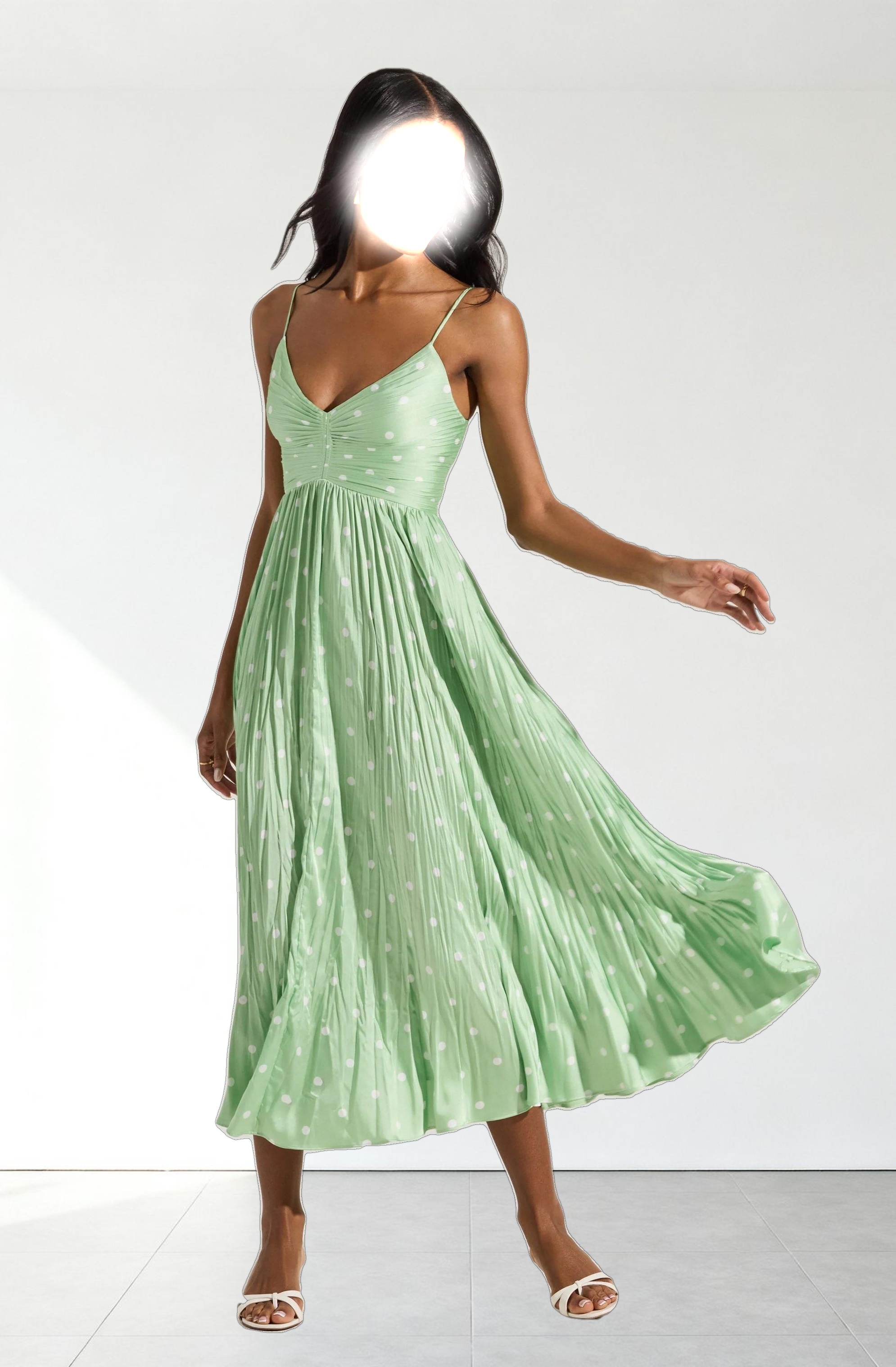 Maeve Printed Pleated Midi Dress