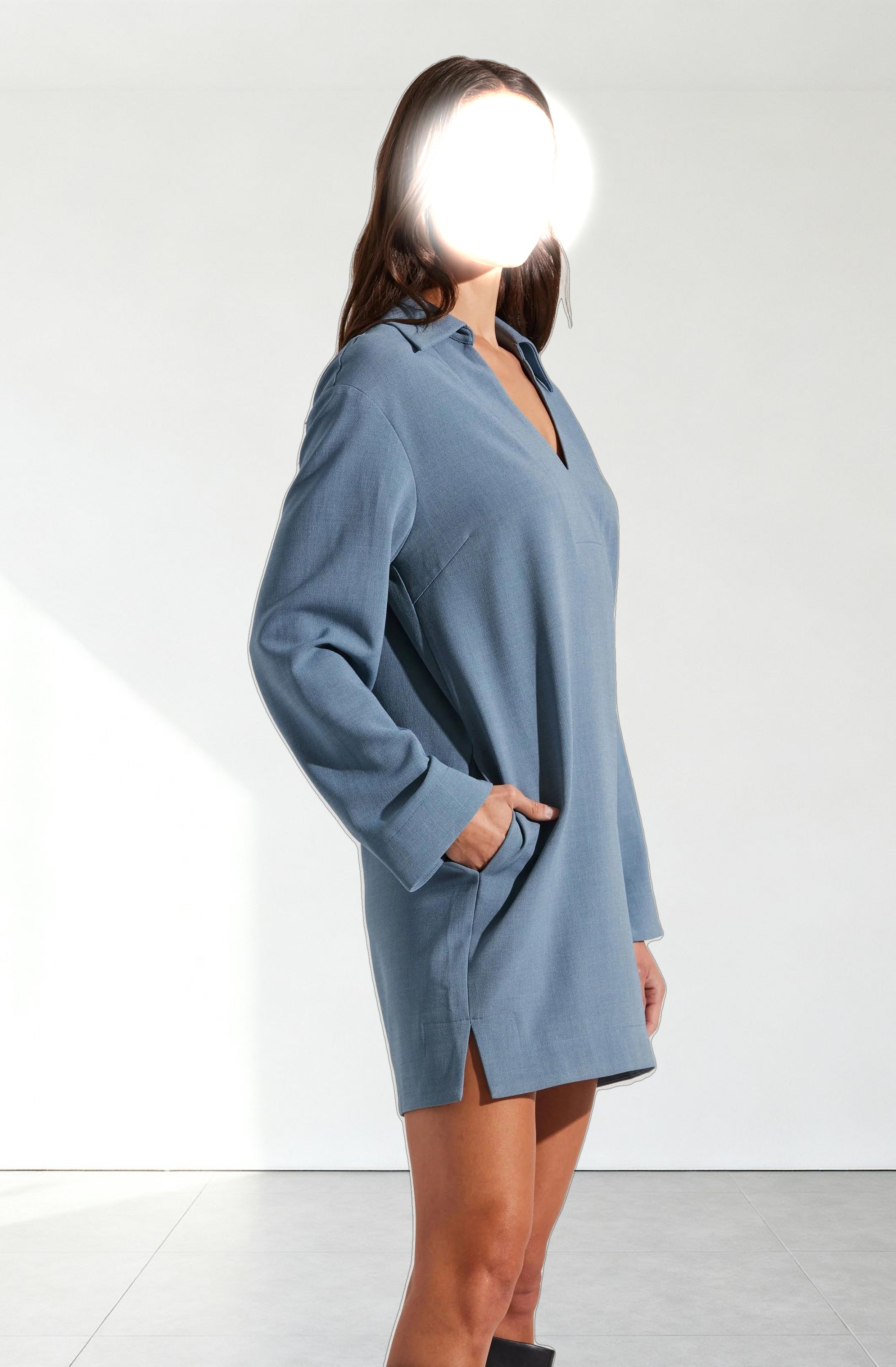 V-Neck Woven Mini Dress